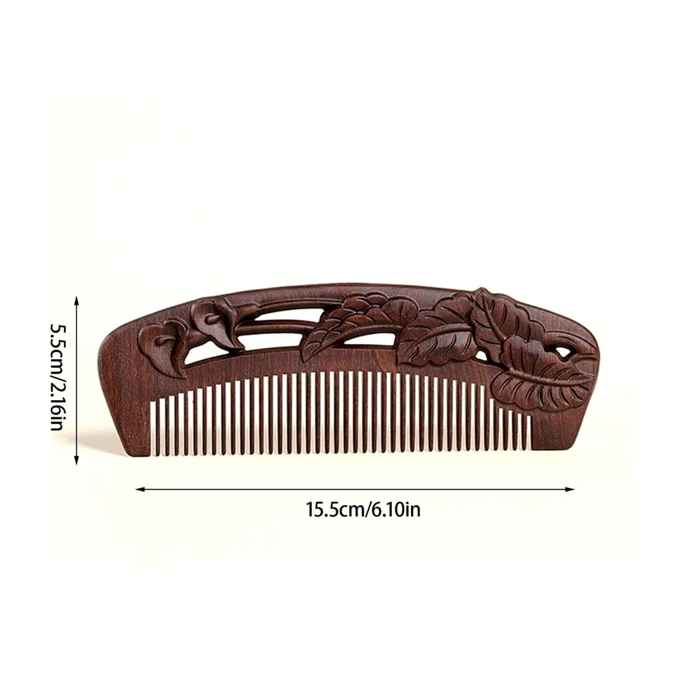 Peines para Hombres, Peine Especial para Cabello Largo para Mujeres, Peine de Dientes Finos tallados, Peine de Madera para peinar el Cabello, Peine para Barba para Hombres (AA)