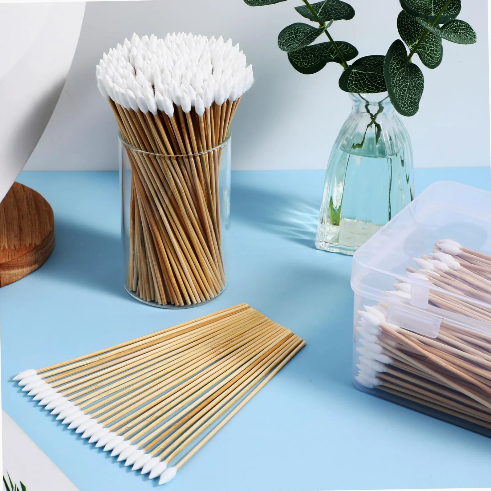 Beaupretty 1000 Piezas bastoncillo de algodón algodon bastoncillos hisopos de oído con punta puntiaguda aplicador de algodón hisopos para limpiar de oídos hisopo de maquillaje de ojos