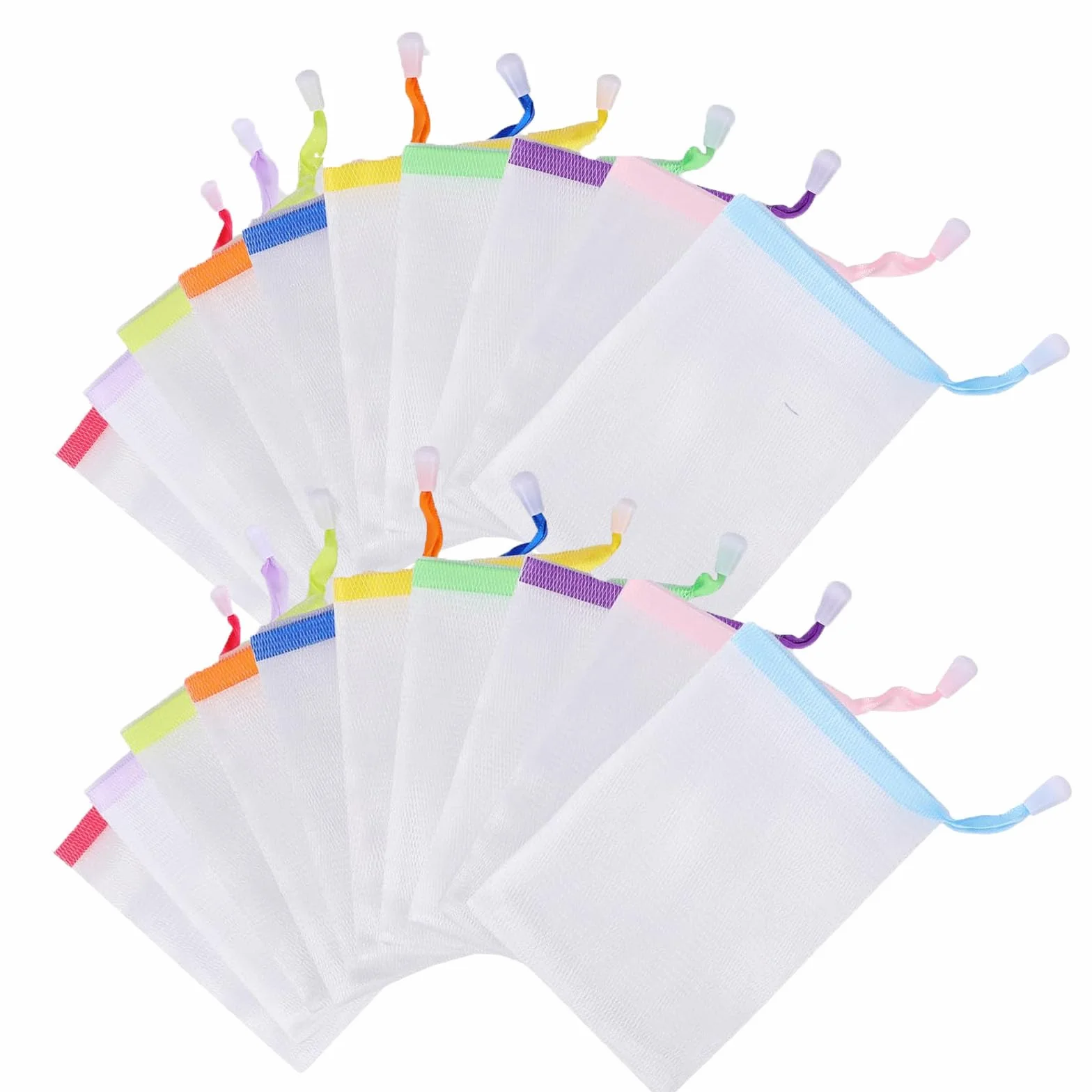 Bolsas de jabón sólido de malla de nailon para exfoliar, baño y limpieza facial (20 piezas)