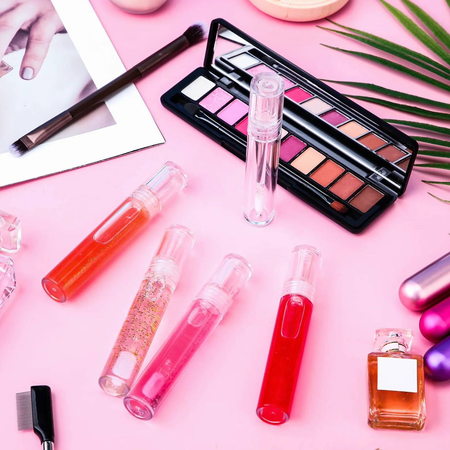 Hsei 100 tubos vacíos para brillo de labios con varita, a granel, resistentes, transparentes, para bálsamo labial, tubos rellenables, con tapones de goma para viajes, cosméticos, bricolaje, maquillaje
