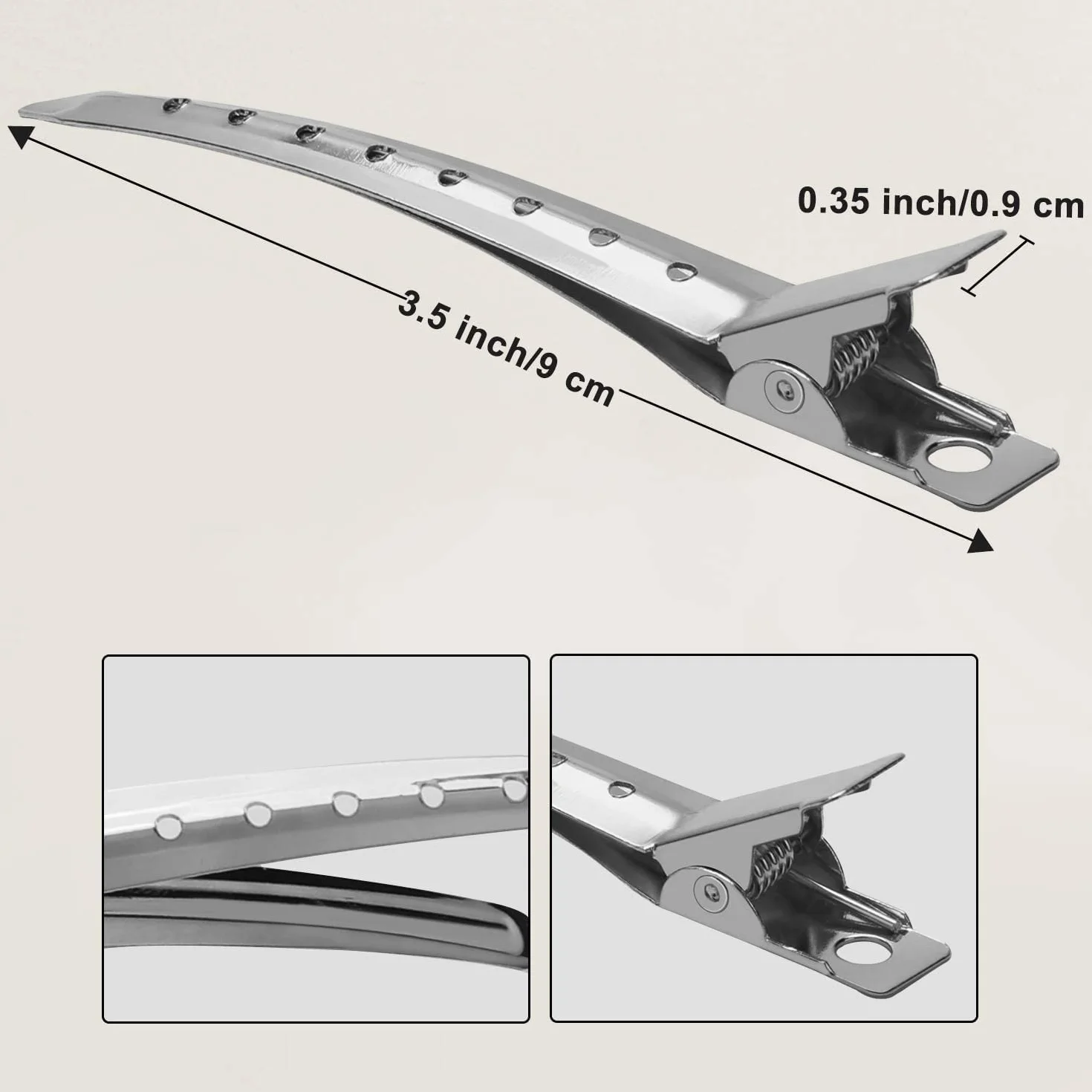Pinzas Pelo Peluqueria 24 piezas Pico de Pato Metal Cocodrilo Agujeros 3.5 pulgadas