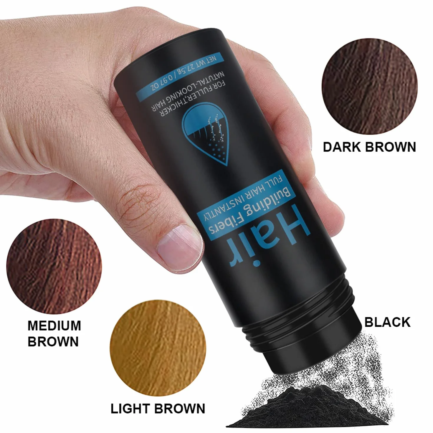 Fibra capilar profesional para espesar el cabello (Media luz)