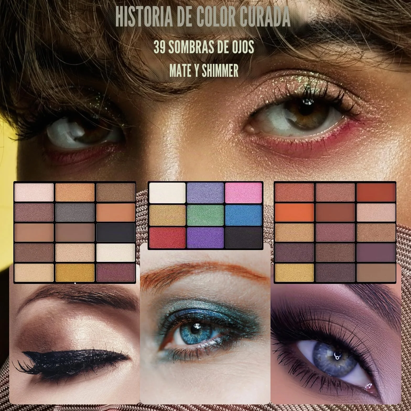 Calendario de Adviento 2024, juego de maquillaje, 39 colores, juego de regalo multifunción, selección de vacaciones, caja de belleza con paleta de sombras de ojos, pintalabios, colorete, rímel