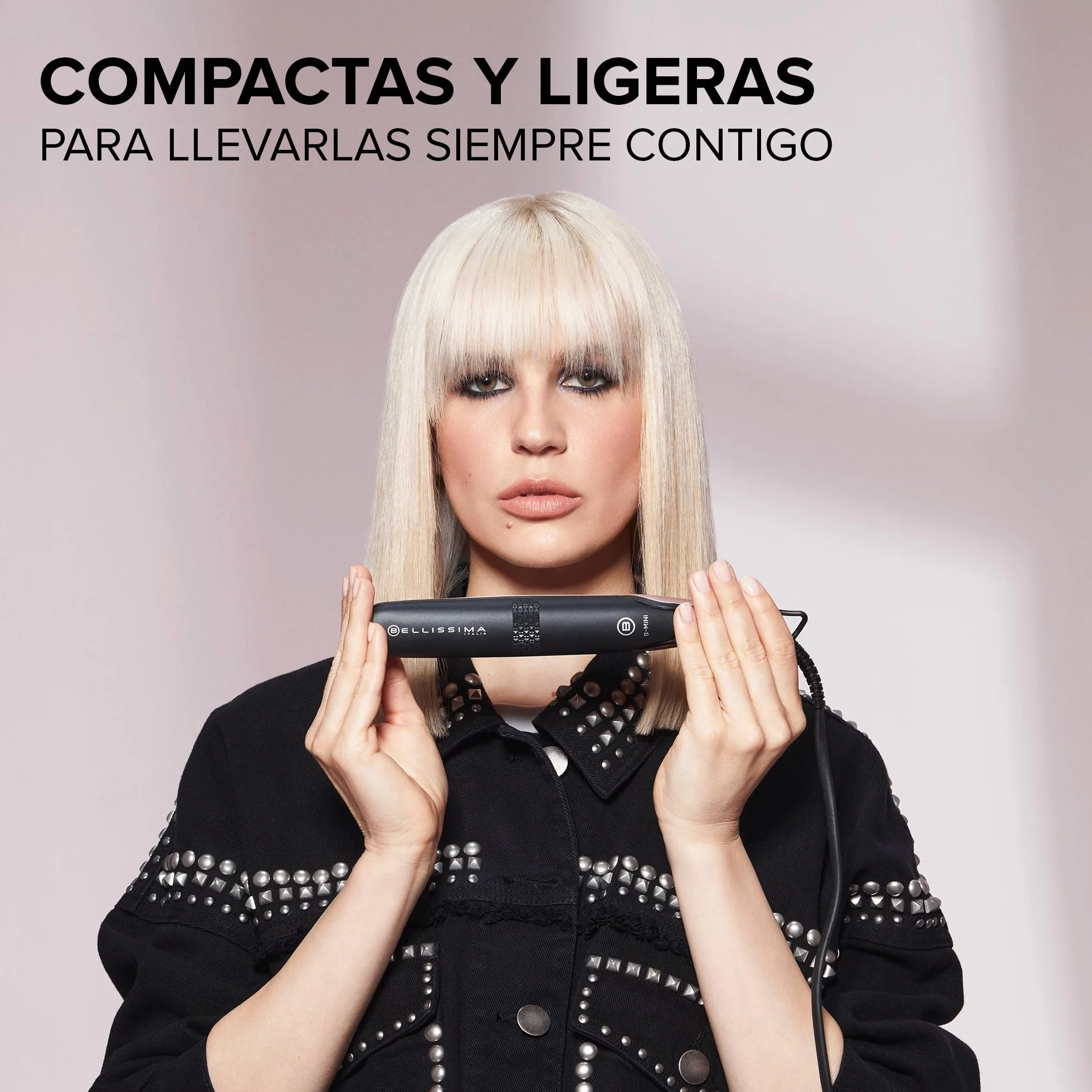 Bellissima Plancha Mini de Pelo Compacta, Revestimiento Cerámico, 200°C, Multivoltaje Automático