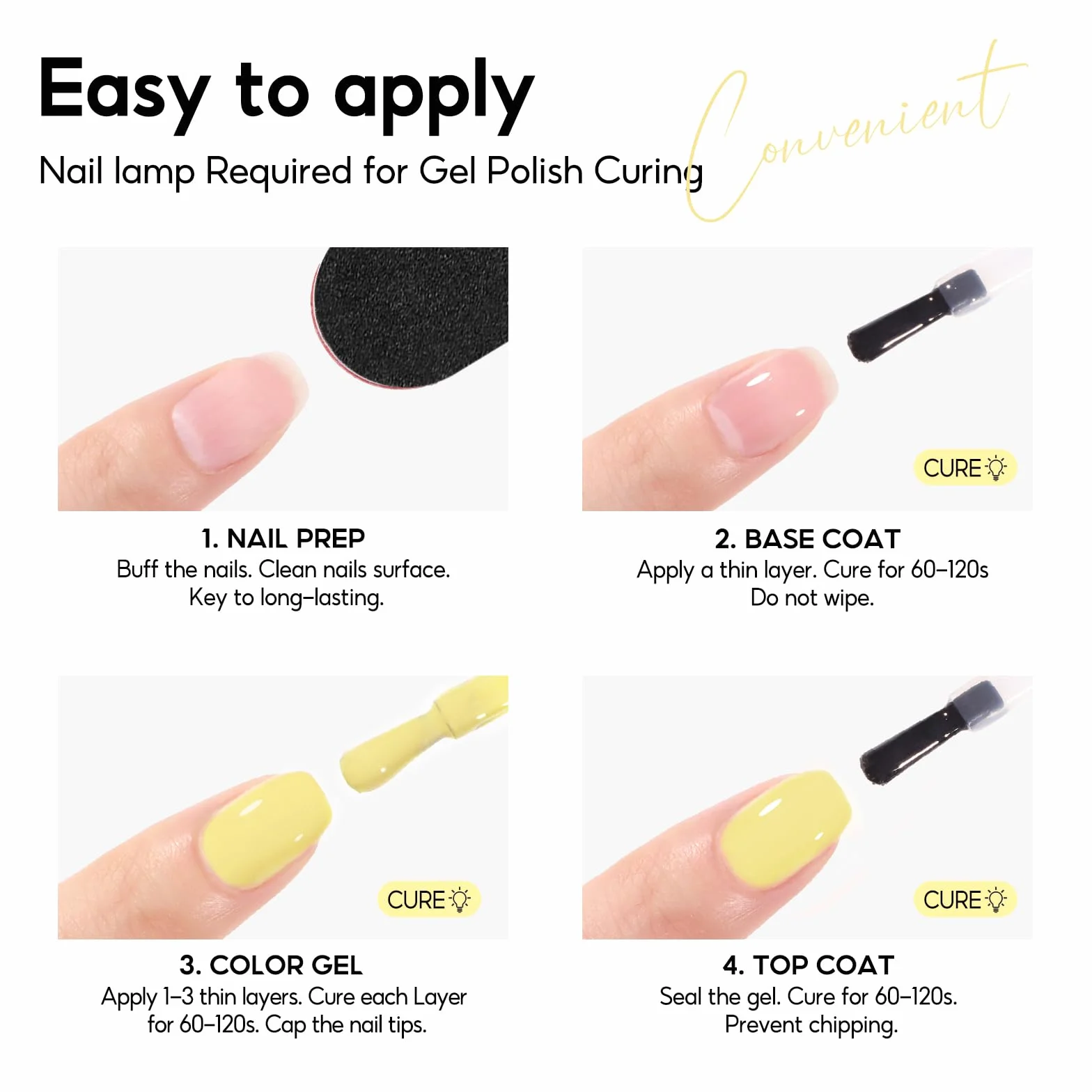 PEACECOLOR Esmalte Semipermanente para Uñas Amarillo 10ML, Gel Nail Polish para Principiantes