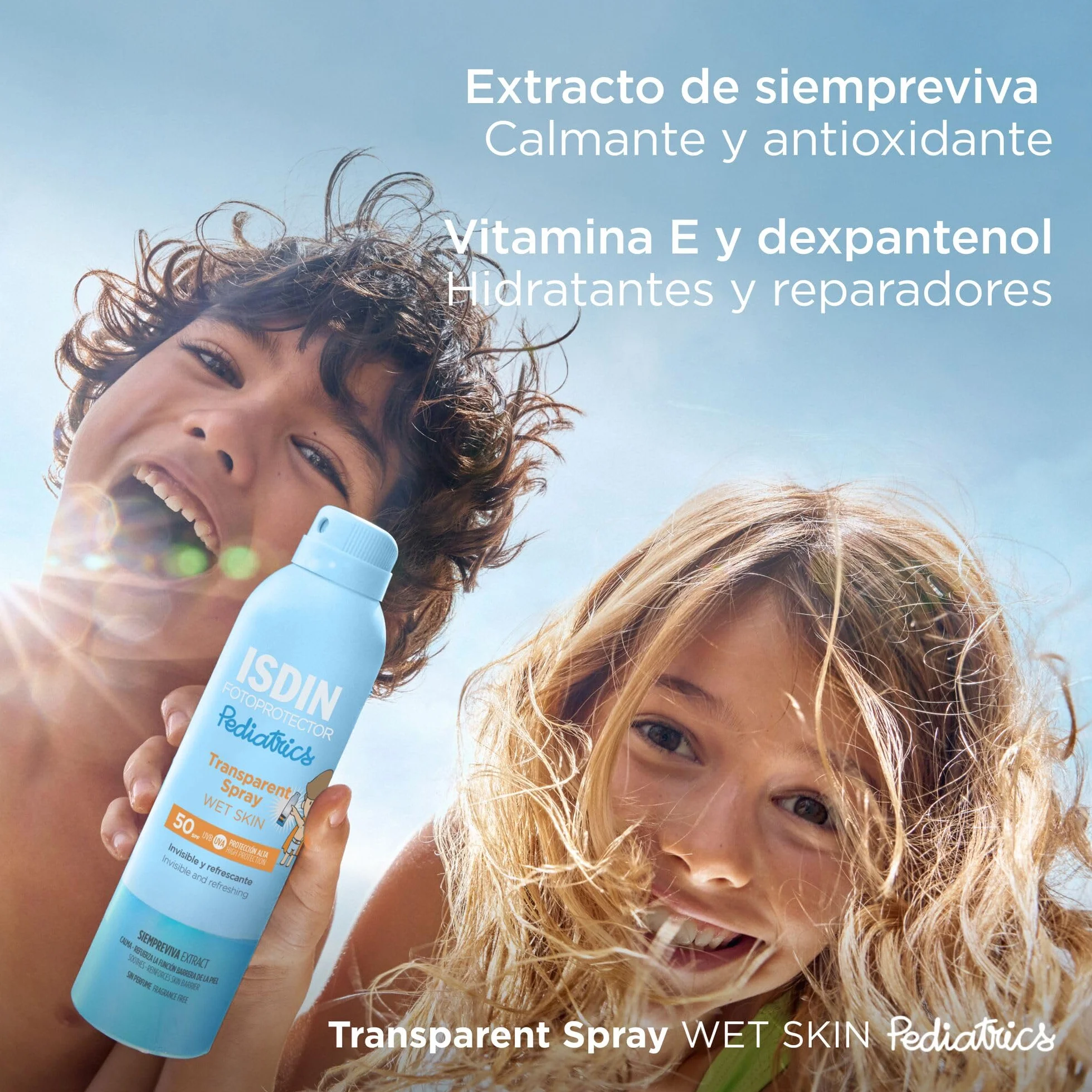 ISDIN Pediatrics Transparent spray SPF 50 protector solar corporal para niños 250 ml