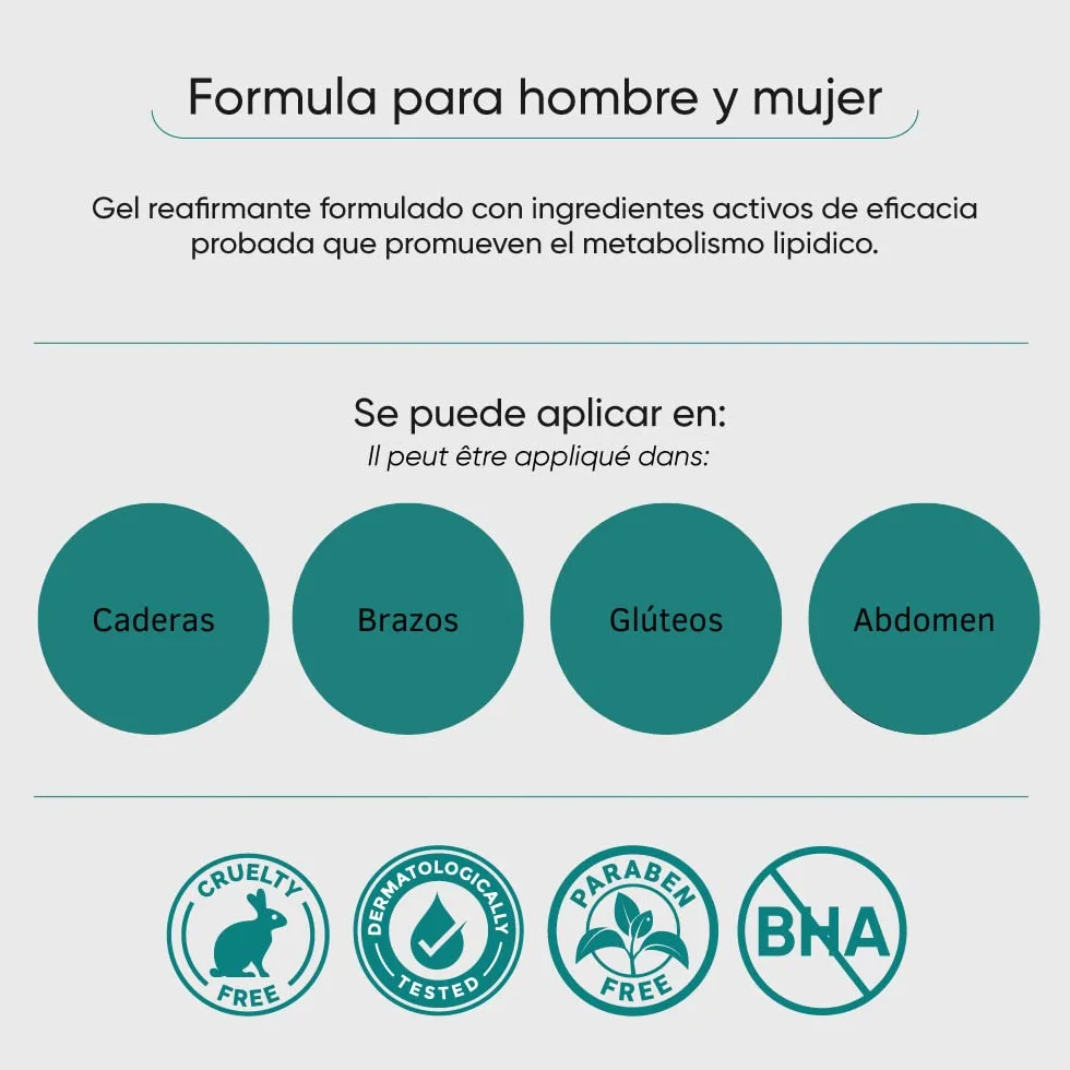 Gel crema reductora anticelulitica reafirmante quemagrasas abdomen caderas gluteos efecto frio
