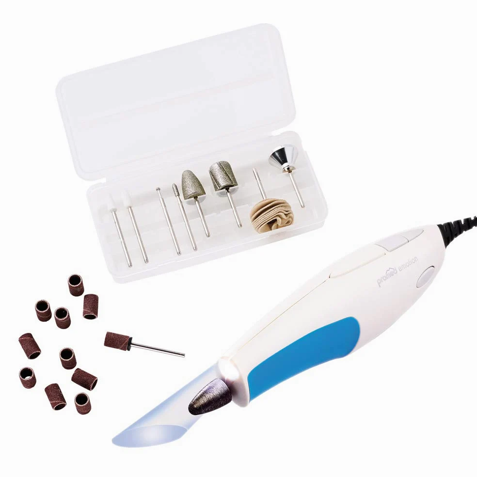 Promed EMOTION - Aparato de manicura y pedicura, con 41 accesorios, color blanco y azul