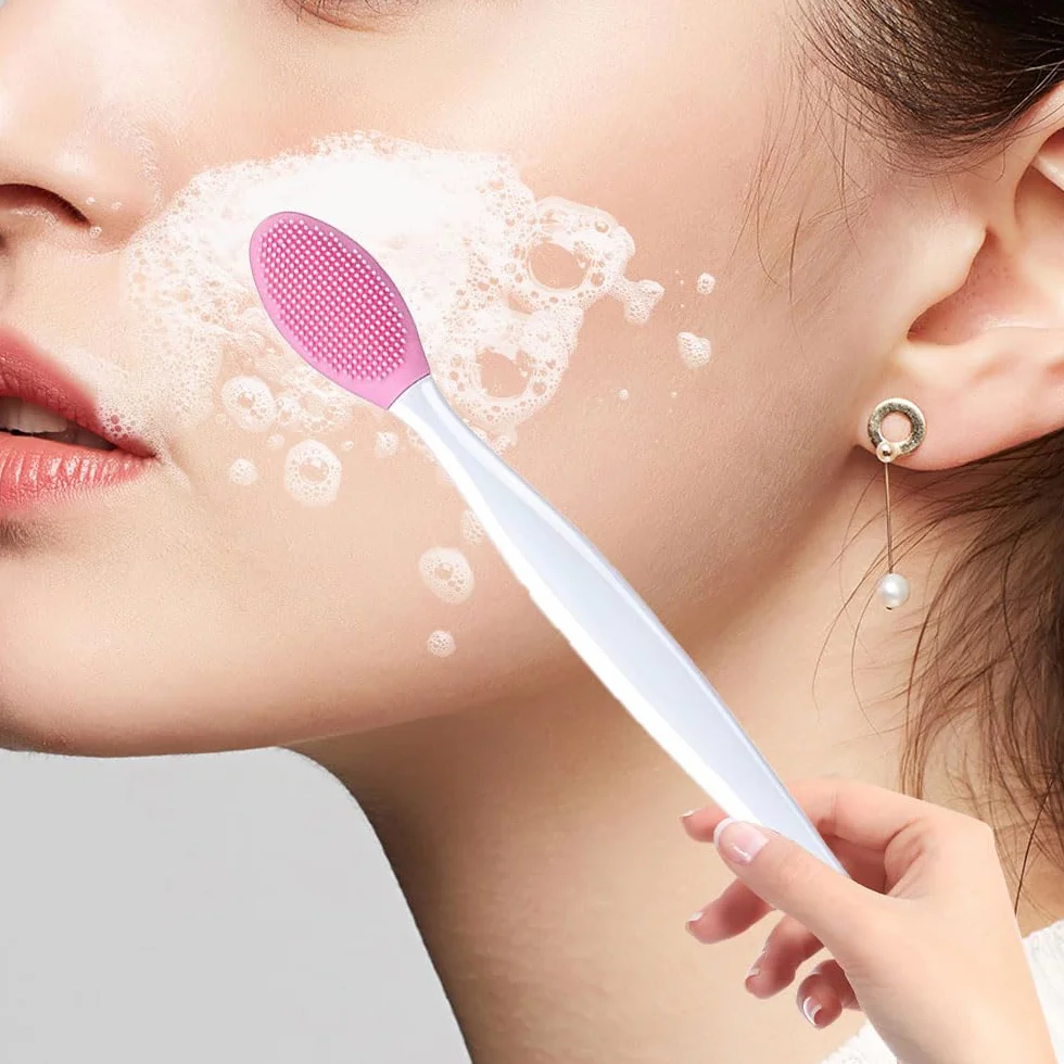 Cepillo Exfoliante de Silicona Doble Cara 4 Pcs Labios Suave