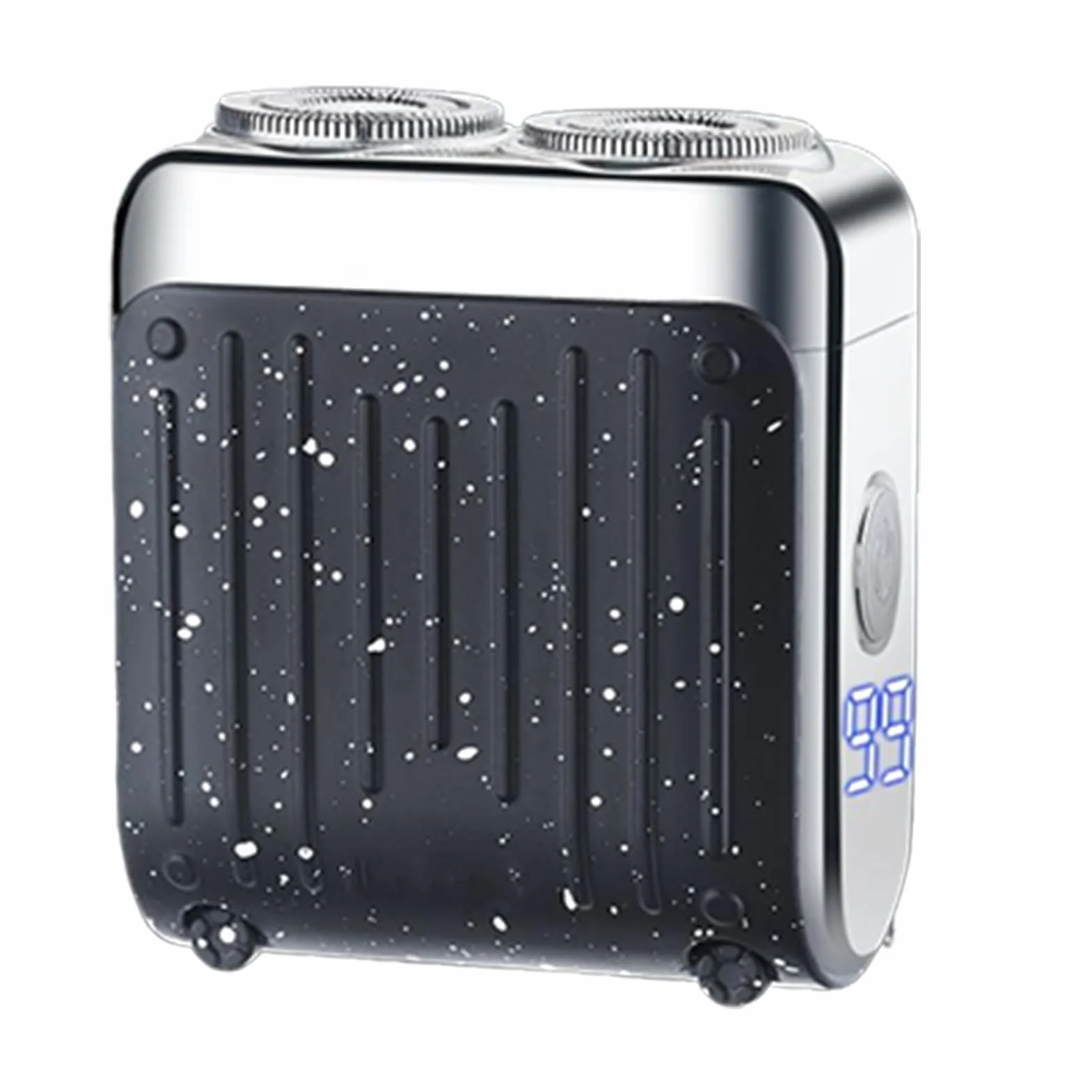 Mini Carga Eléctrica USB Afeitadora Barba Doble Anillo LED Portátil Húmedo Seco