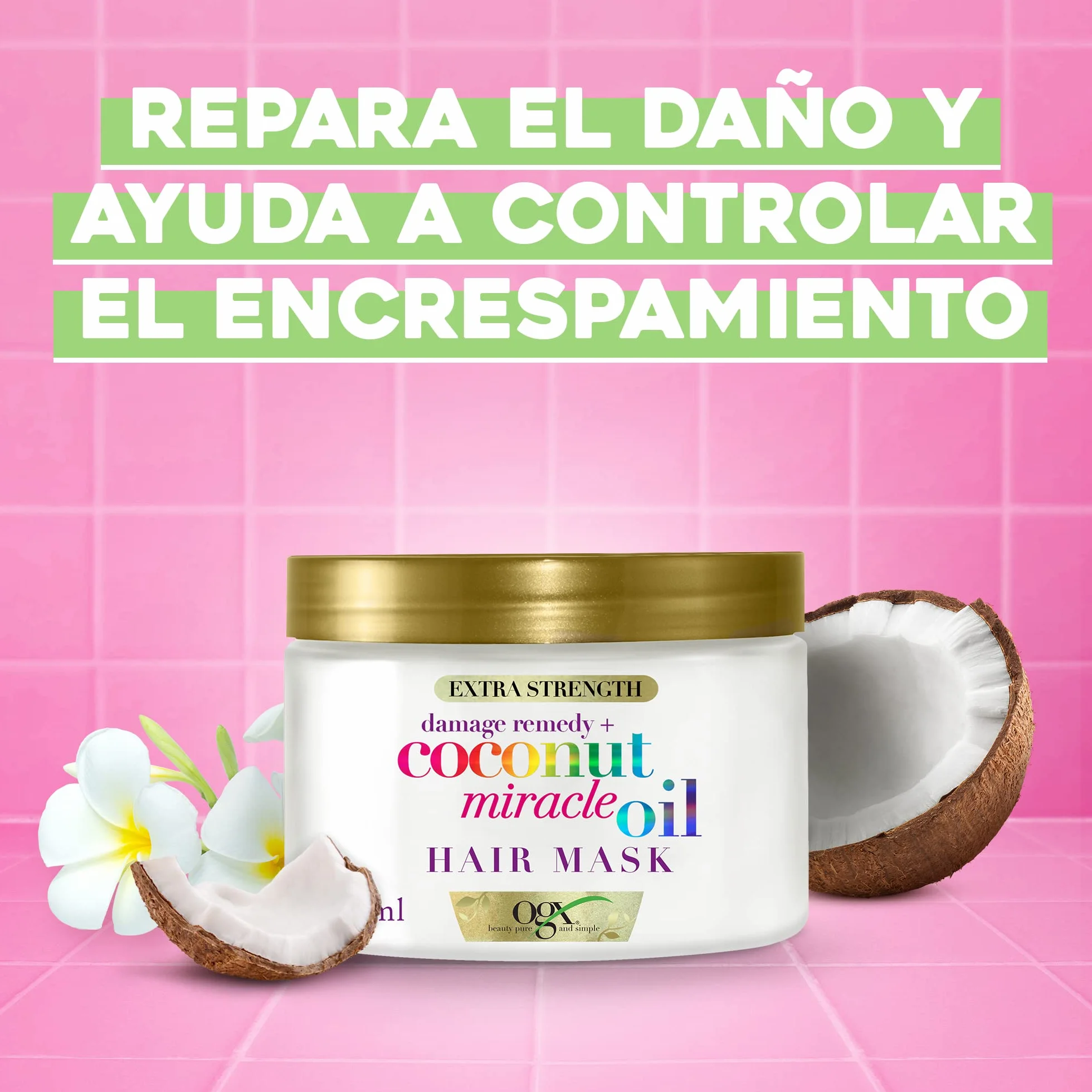 OGX Coconut Miracle Oil Hair Mask 300 ml Anti Frizz Reparadora Sin Sulfatos
