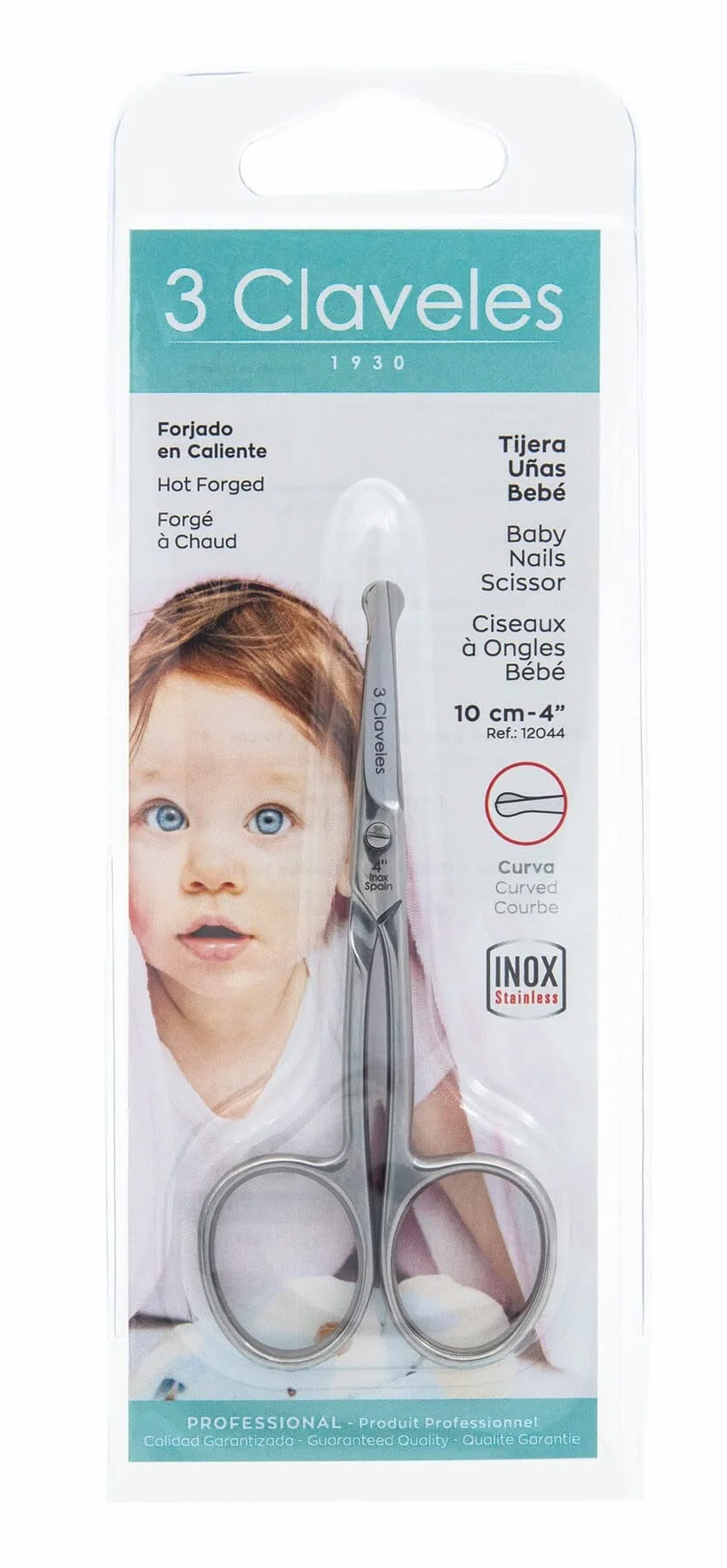 TIJERA BEBE CURVA INOX 4" D 3C
