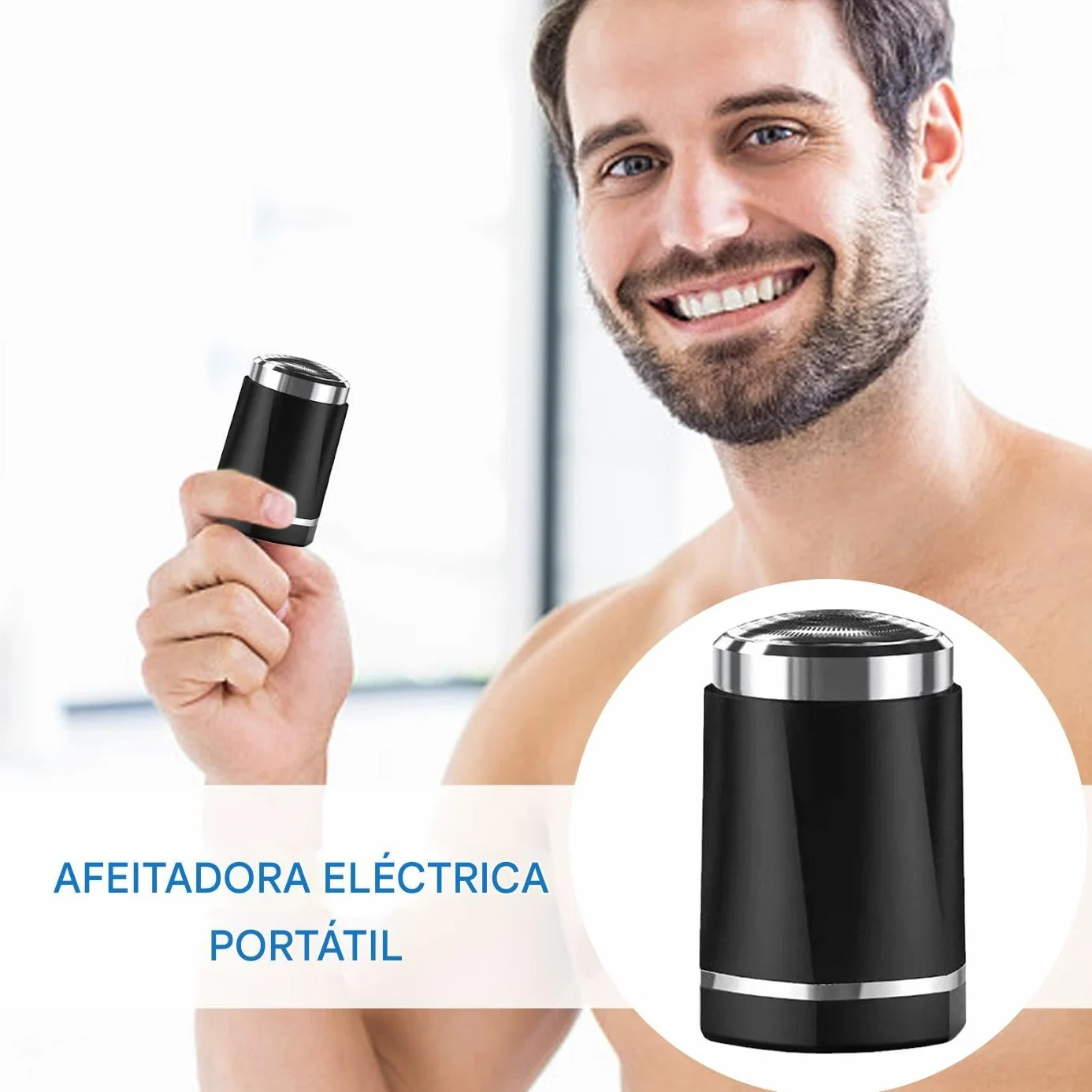 Máquinas De Afeitar Mini Para Hombres - Rasuradora Facial Portátil,Peine Eléctrico Recargable para Viaje Barba Vello Nasal Corporal