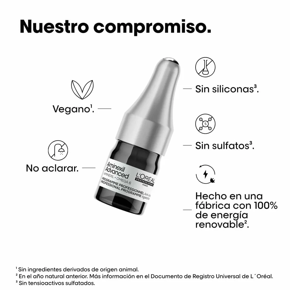 L'Oréal Professionnel, Tratamiento Anticaída para un Aspecto Más Denso y con Más Cuerpo, Aminexil Advanced, 10x6ml
