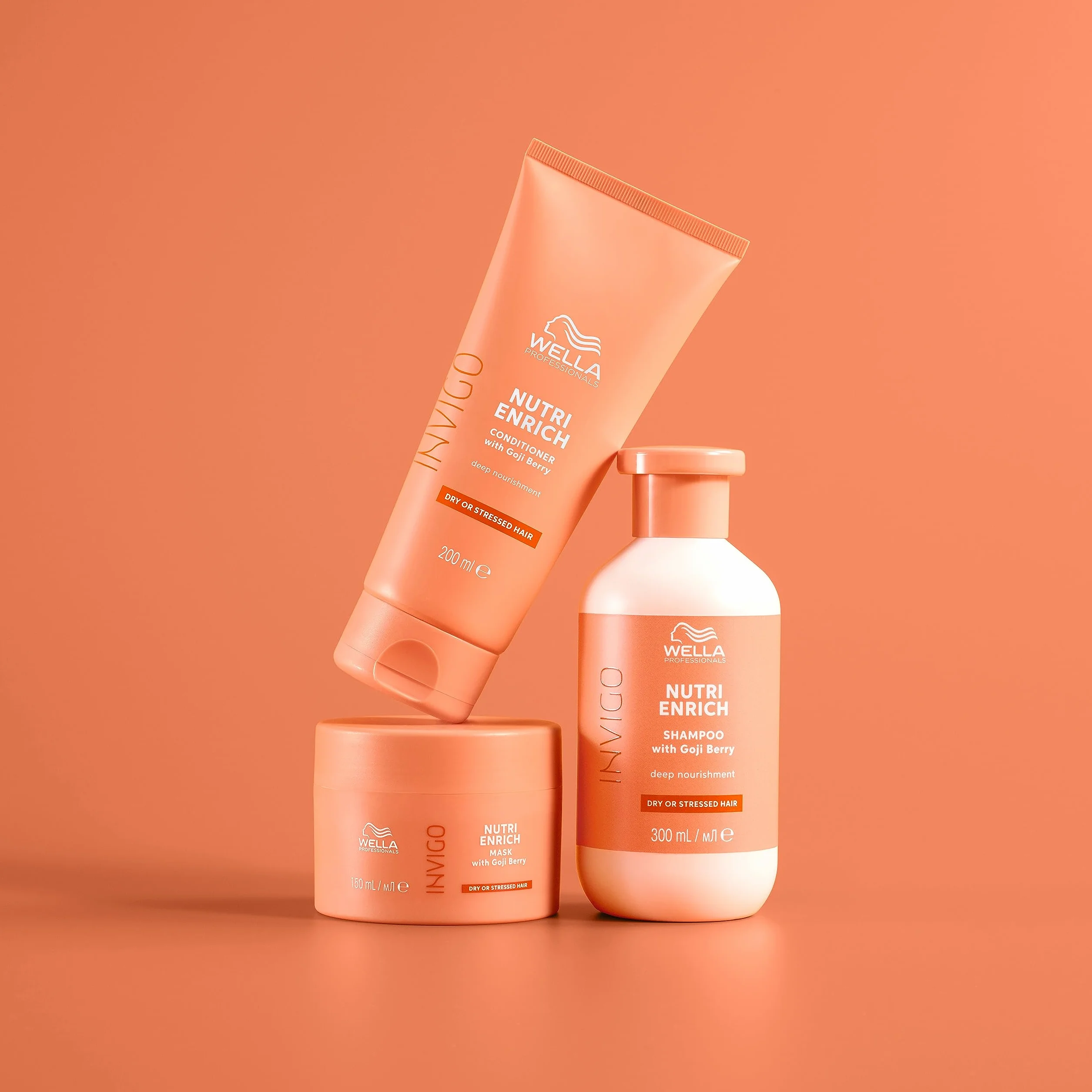 Wella Professionals Invigo Nutri Enrich Champú nutritivo ácido oleico bayas goji restaura cabello seco dañado
