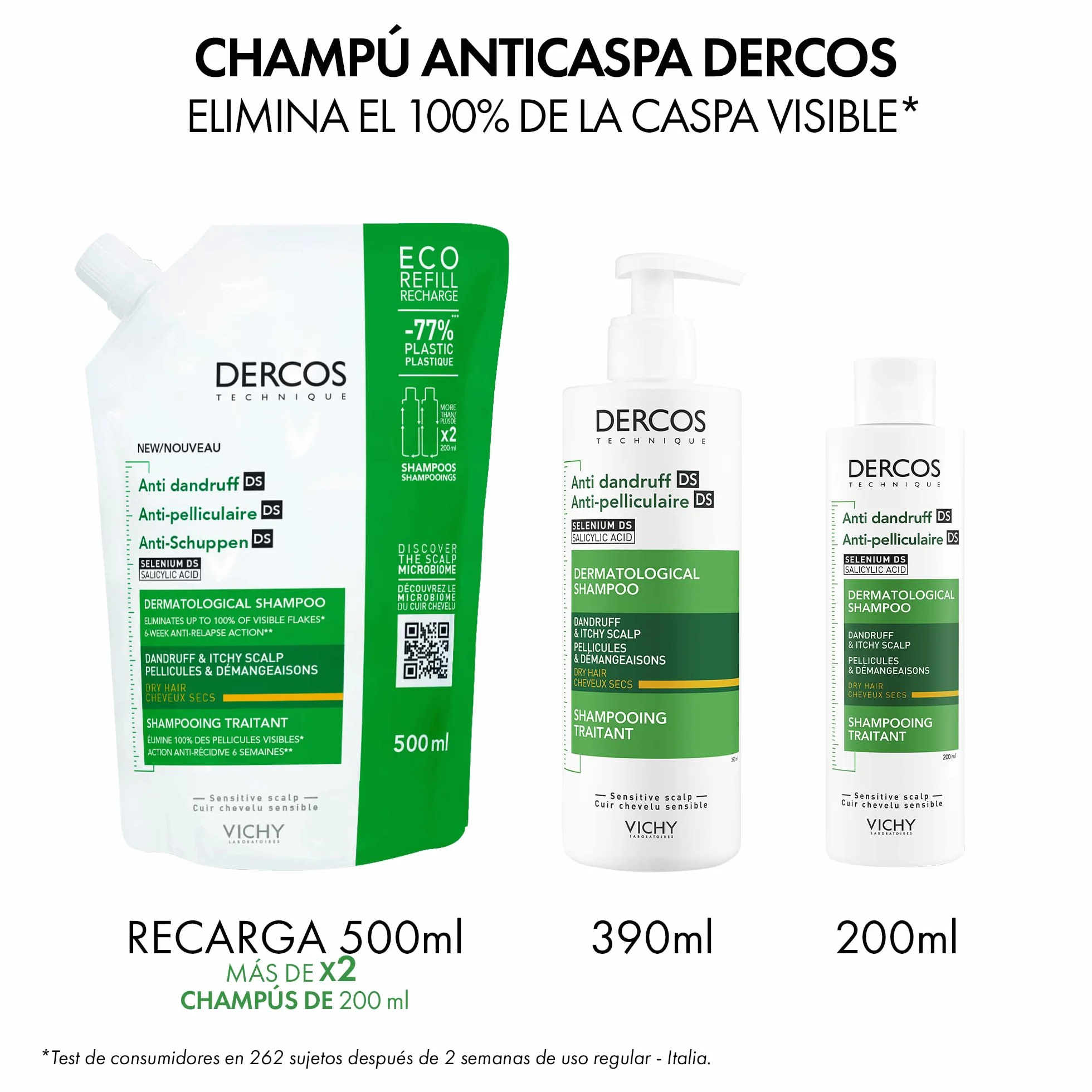 Vichy Dercos Technique Champú Anticaspa 400 ml Cabellos Seco