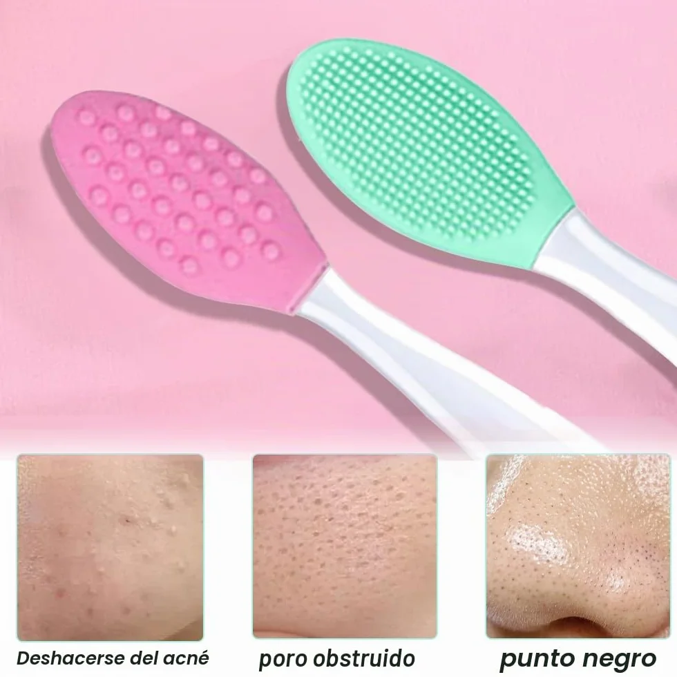 Cepillo Exfoliante de Silicona Doble Cara 4 Pcs Labios Suave