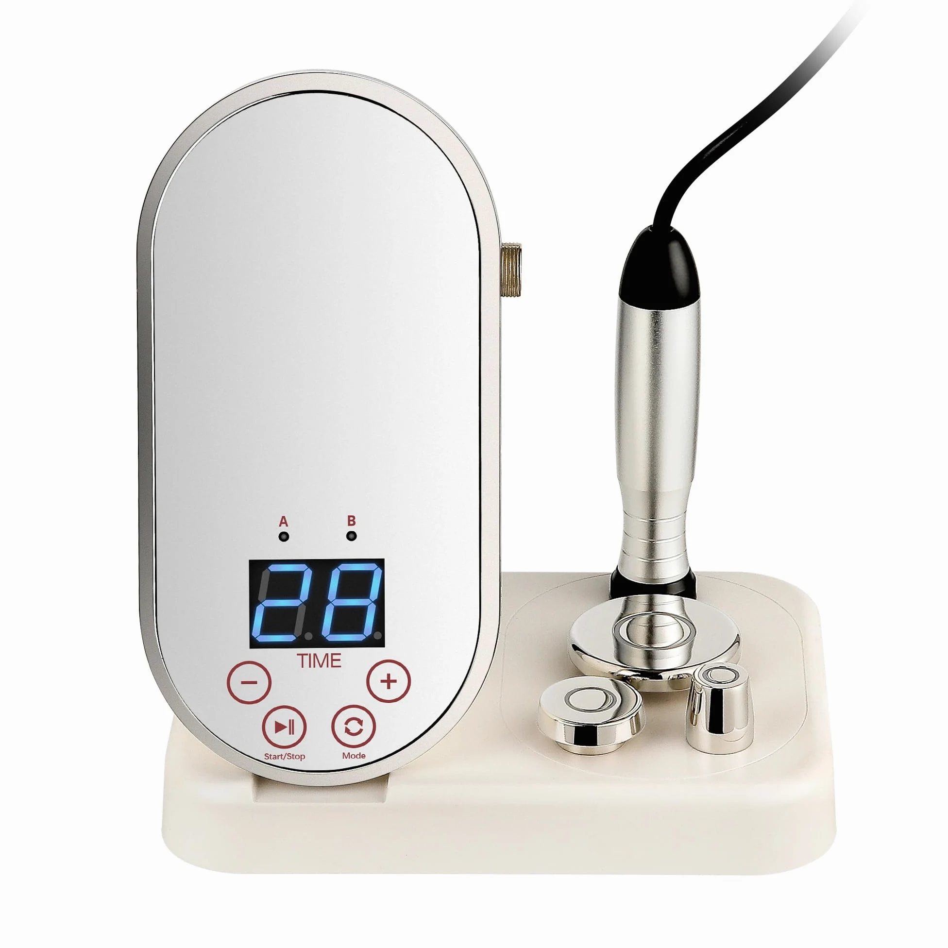 Elitzia Máquina facial de radiofrecuencia RF y EMS, uso doméstico, máquina de estiramiento de la piel, 3 tamaños, reemplazo de cabeza, levantamiento facial, reducción de arrugas, rejuvenecimiento de