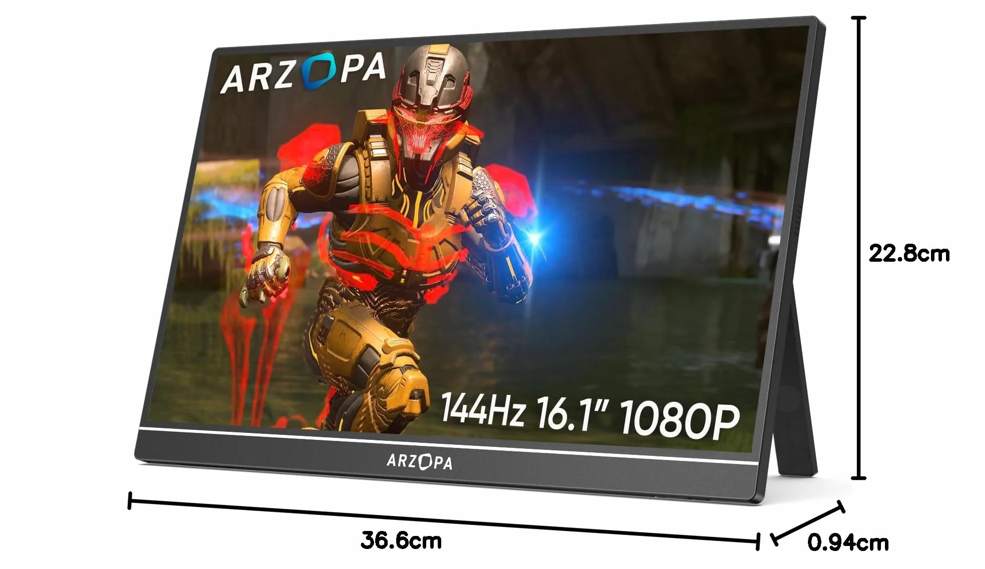 ARZOPA 16.1" 144Hz Gaming Monitor Portátil 1920×1080P FHD HDR 106% sRGB