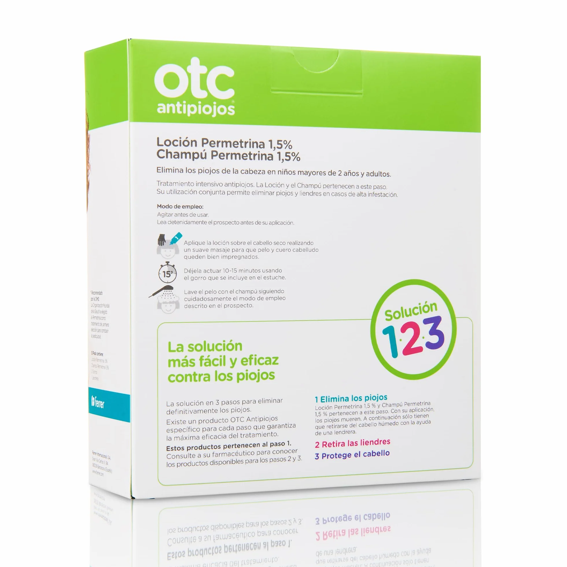 OTC Antipiojos Pack Permetrina 1,5% Loción y Champú 125 ml Gorro Lendrera