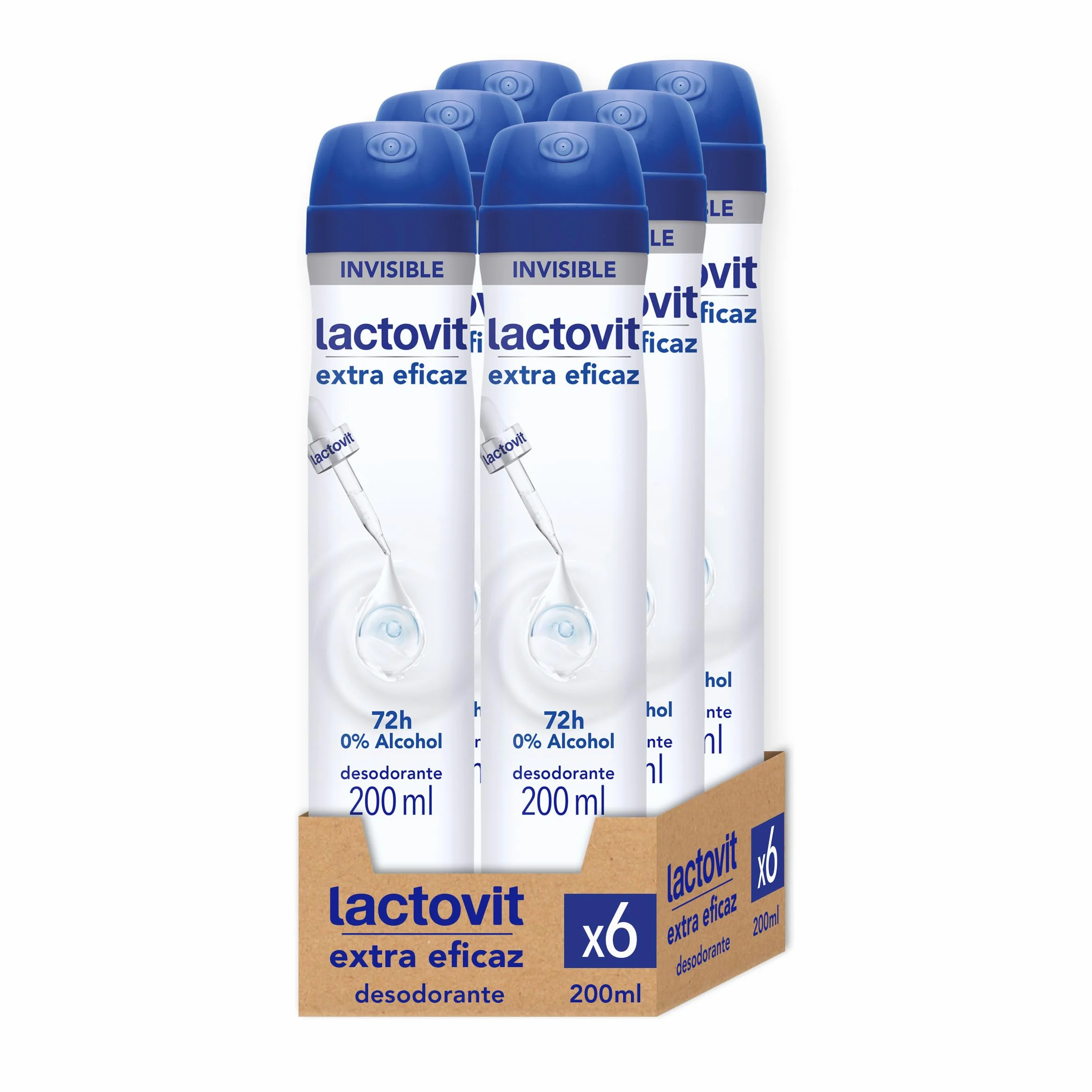 Lactovit Desodorante en Spray 72 Horas sin Alcohol Pack de 6 x 200 ml