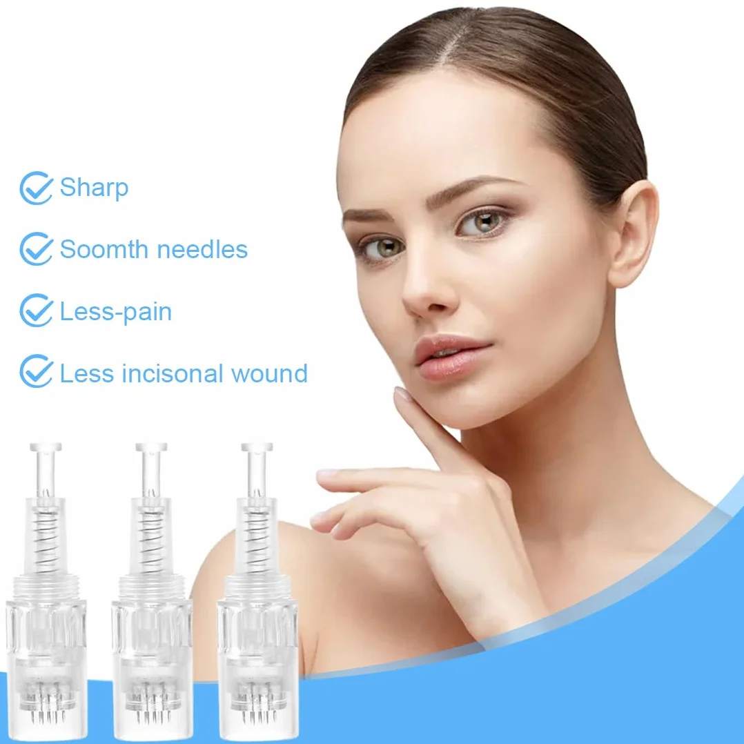 WeddHuis 10 Piezas de Repuesto Universales para Dermapen de Hilo, Tecnología de Microagujas, 12 Pines