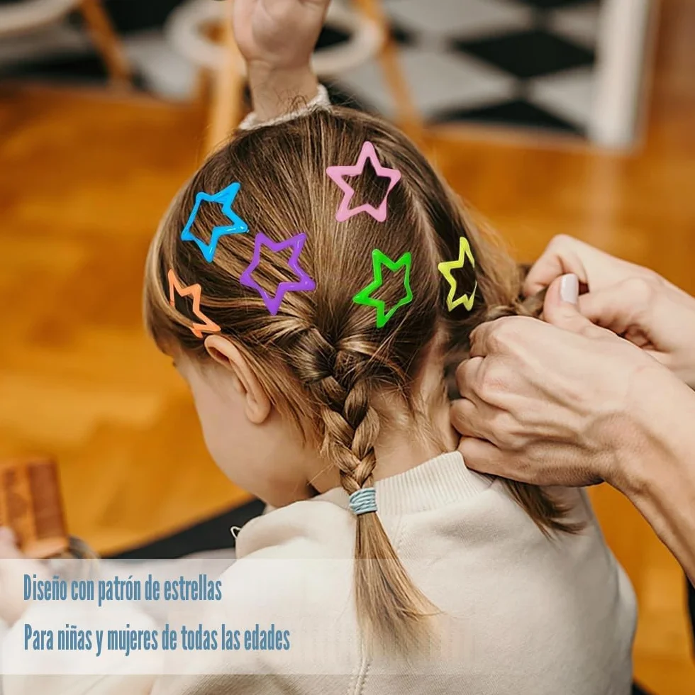 Pinzas para el Pelo de Estrella, 44 Piezas, Metal Antideslizantes, Horquillas para Niñas y Mujeres