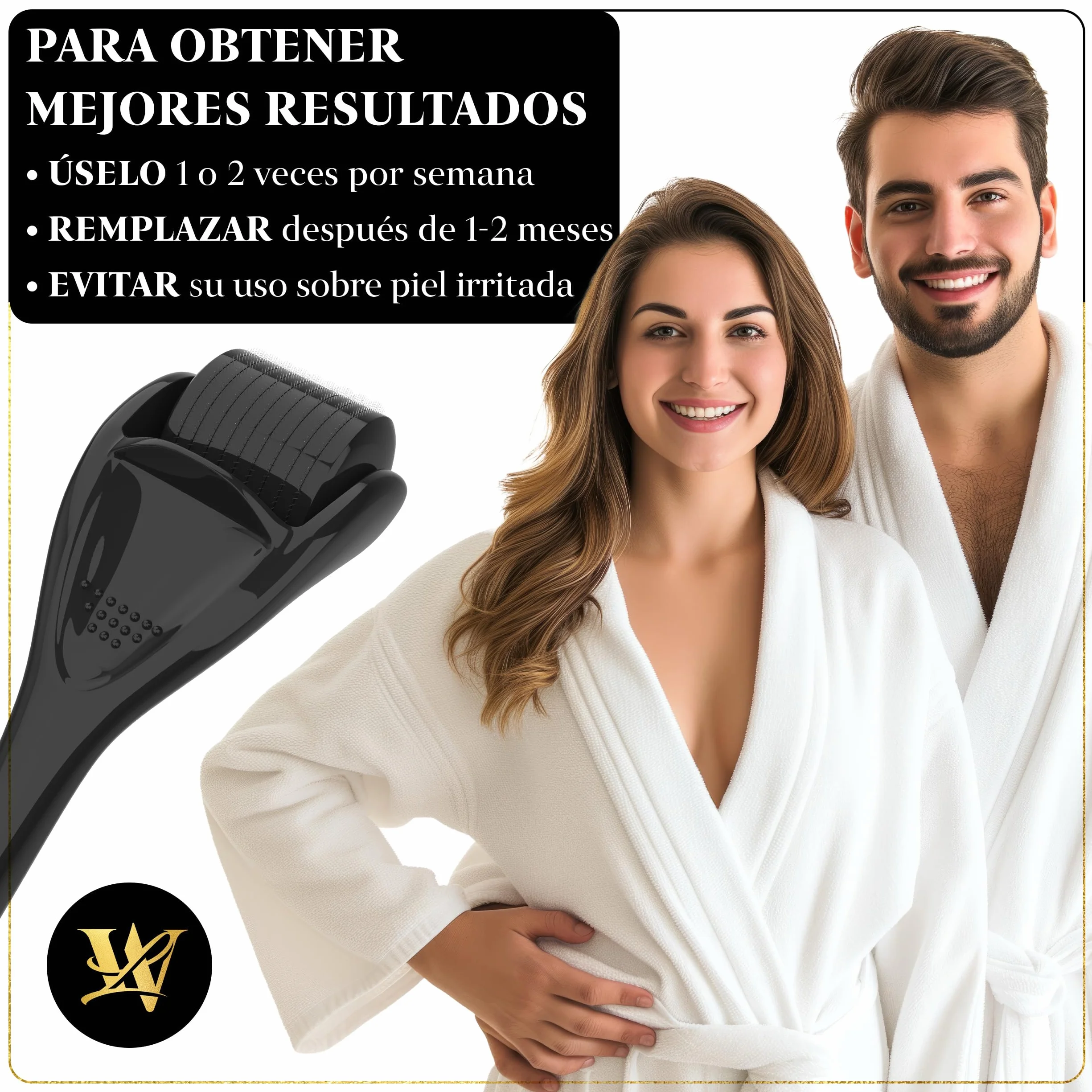 Dermaroller 0,5mm para Piel, Derma Roller Cabello y Barba con Microagujas