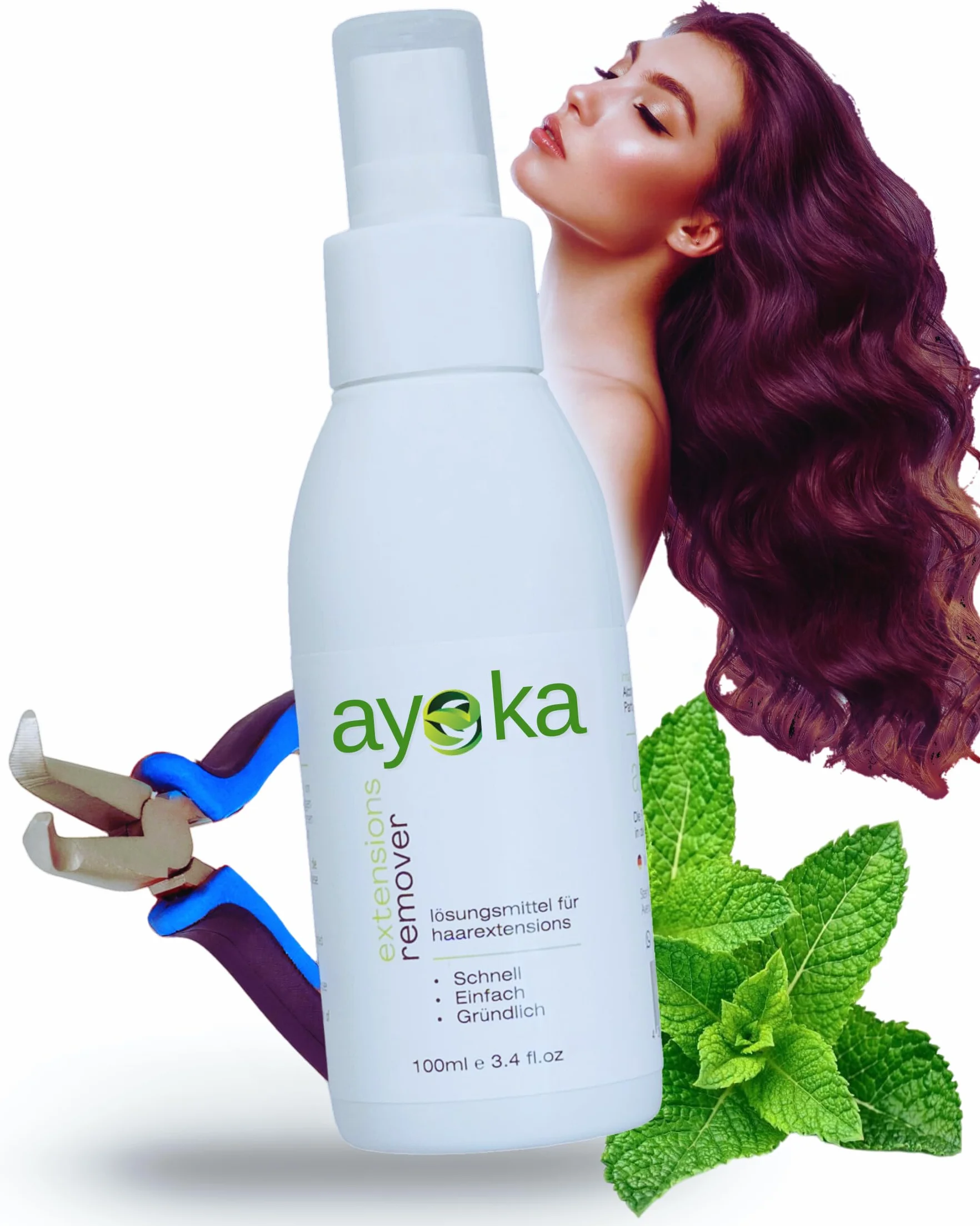 Ayoka Bonding Solver Set profesional 100 ml extrafuerte pinzas quitadoras