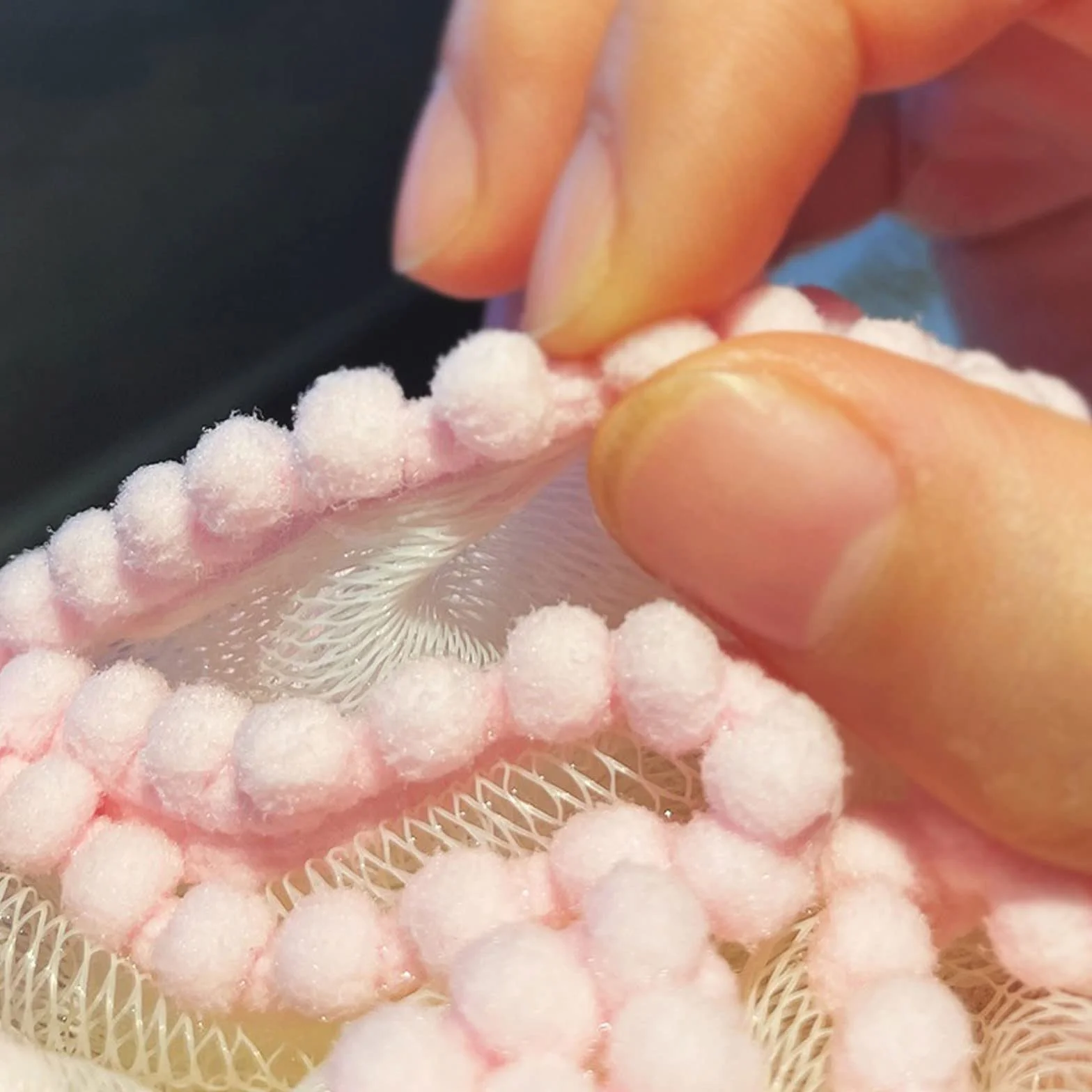 Esponja suave de esponja de esponja de esponja de esponja de baño para lavado en seco, toalla de frotamiento de espuma para ducha, bola de baño, esponja de malla (rosa)