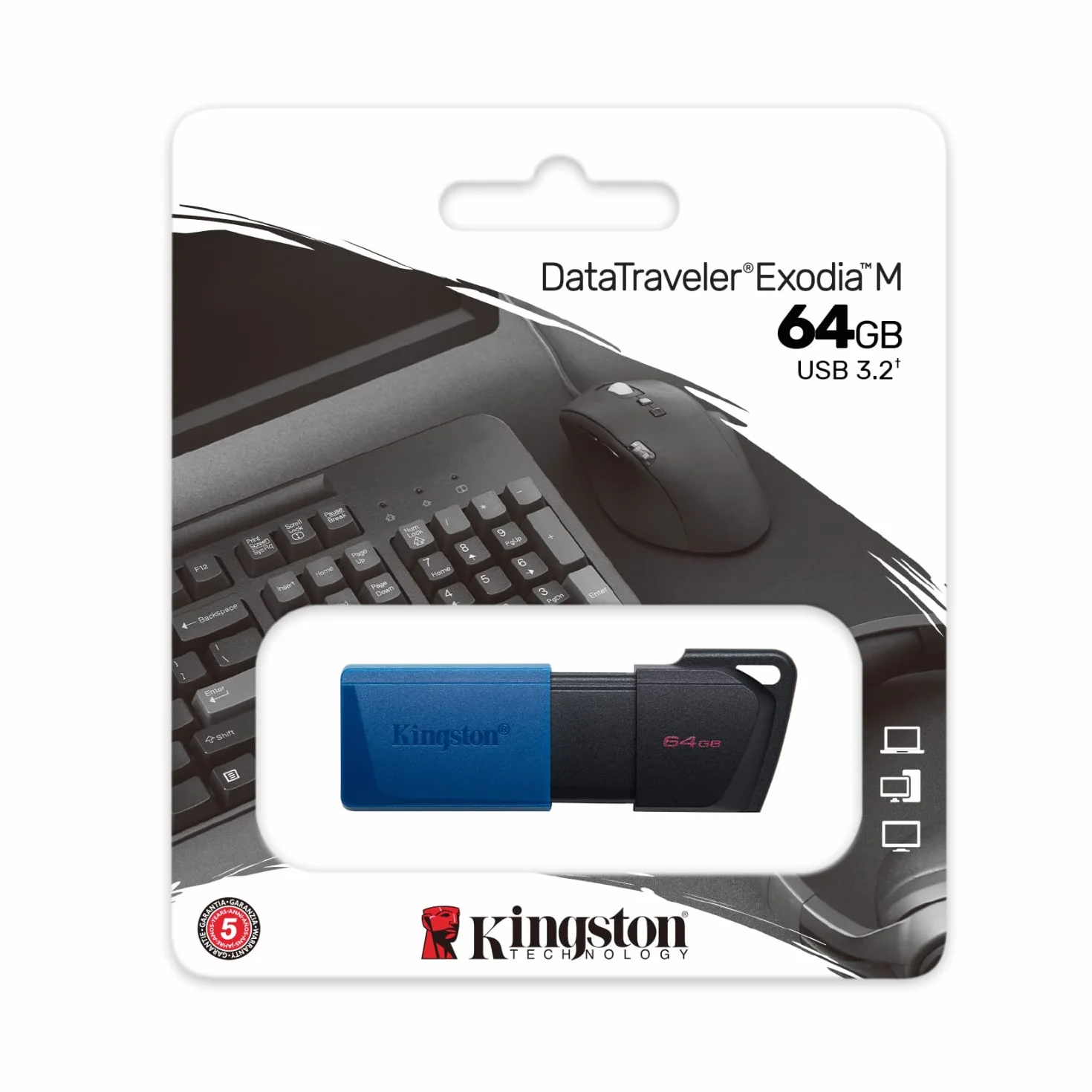 Kingston DataTraveler Exodia M Memoria flash USB 3.2 Gen 1 DTXM/64GB Negro Azul