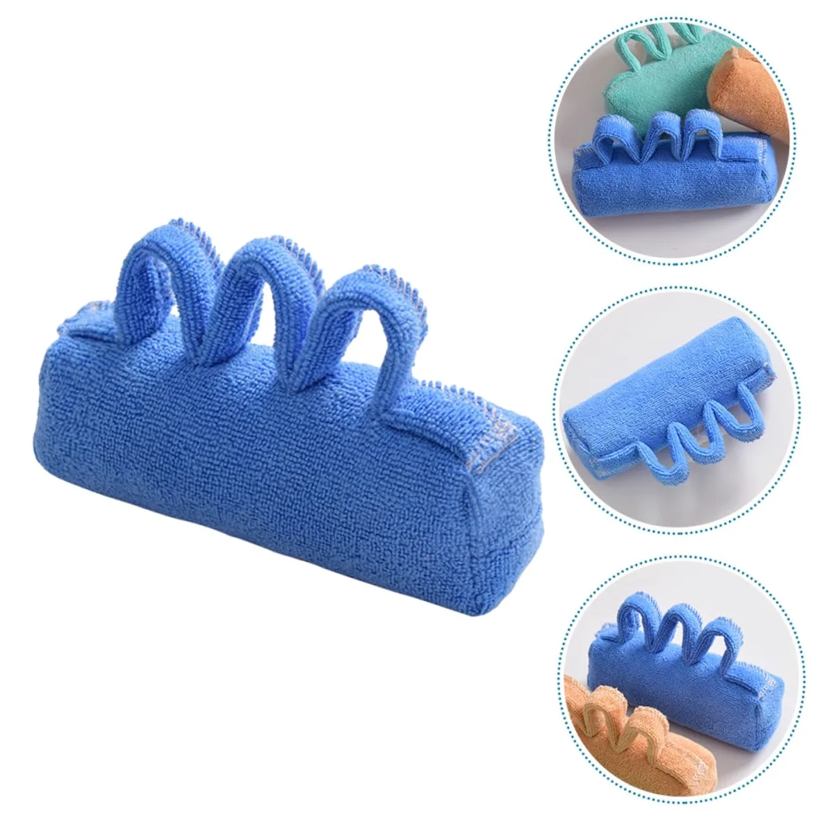 Bola de Tejido Azul Diseño Ergonómico Separadora de Dedos | Extraíble y Lavable, Fácil de Limpiar, Uso Cómodo para Mayores y Pacientes Encamados
