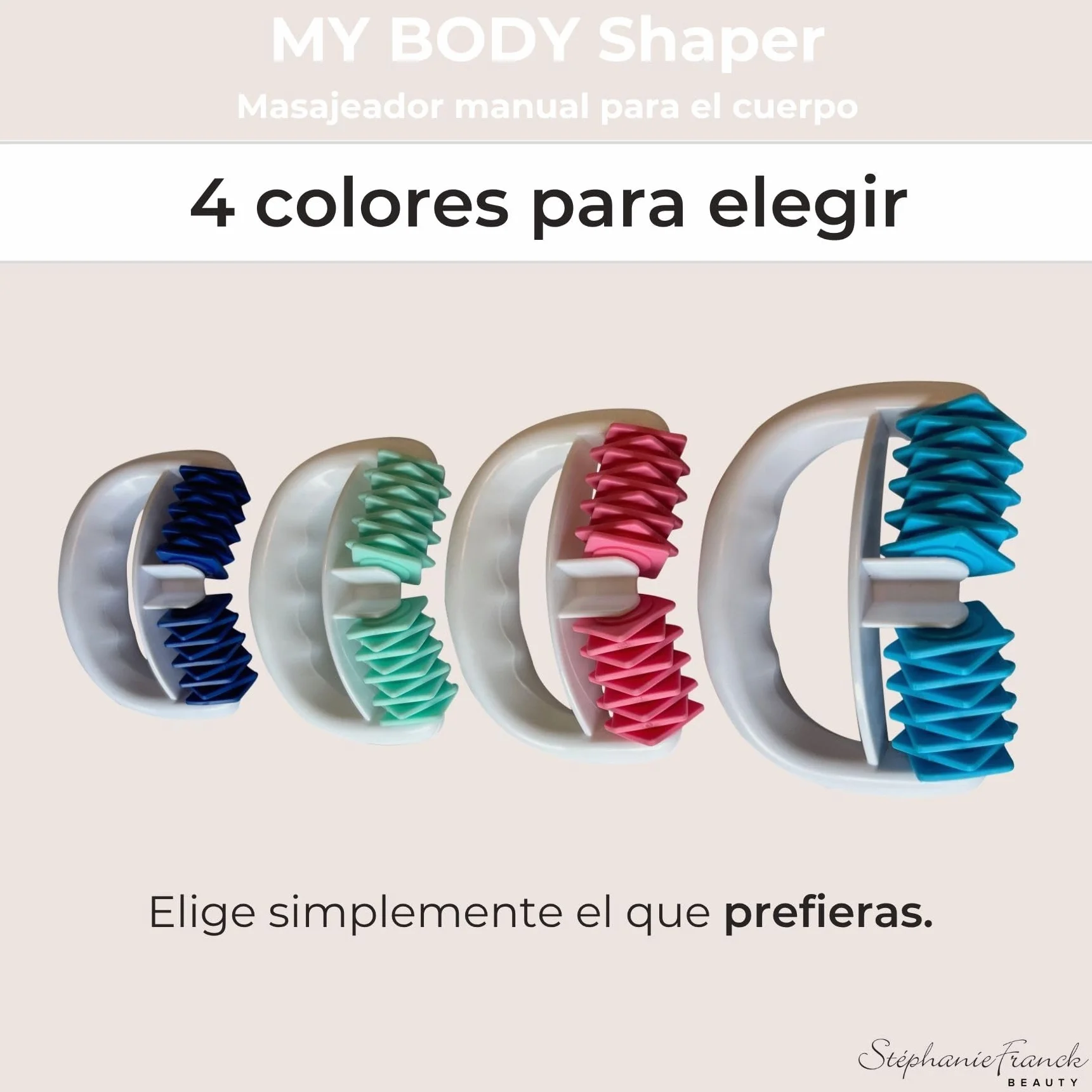 My Body Shaper Masajeador Corporal Rodillo de Masaje Ergonómico Azul