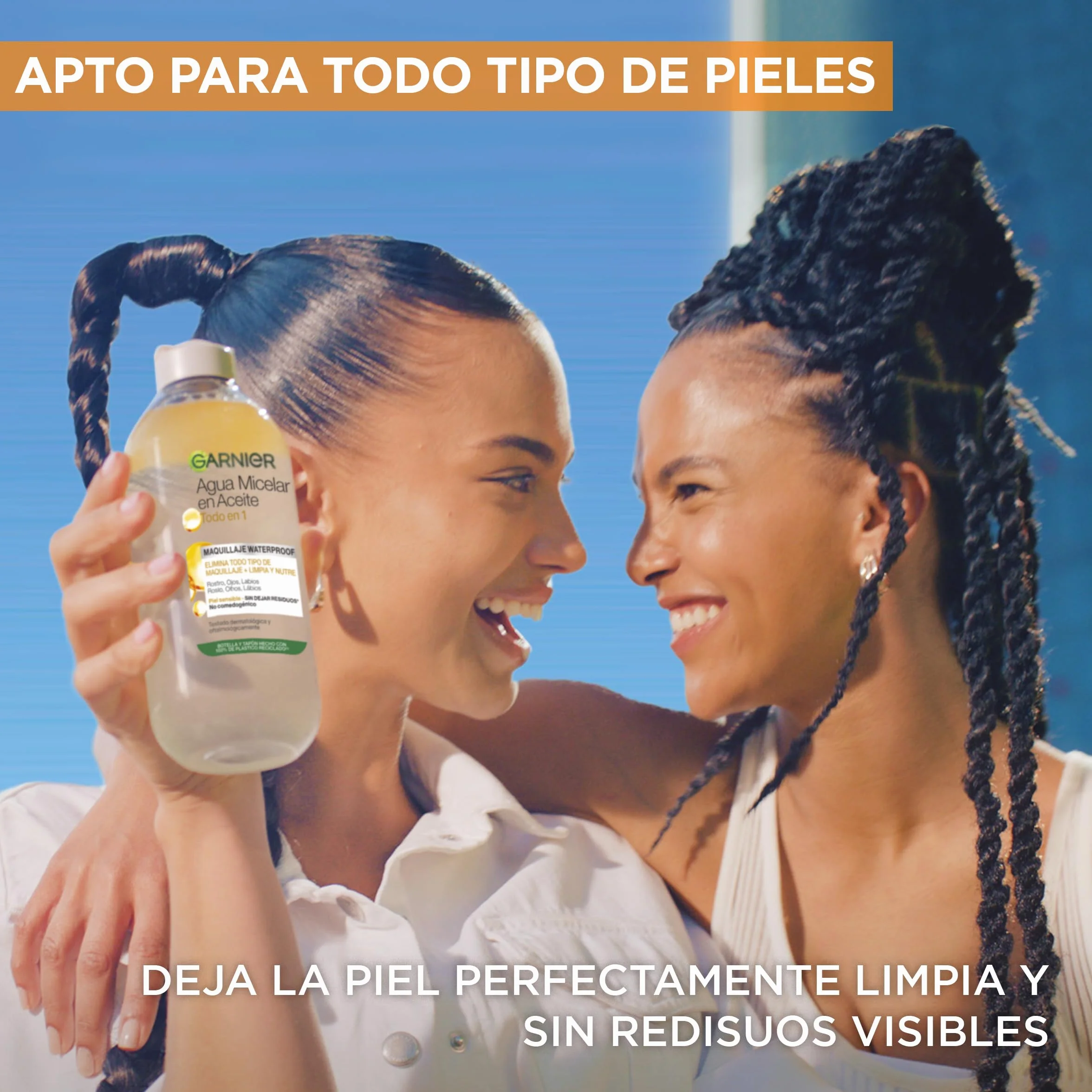 Garnier Skin Active Agua Micelar En Aceite Pack 2X400Ml +1X100Ml Desmaquillante Labios Ojos Rostro