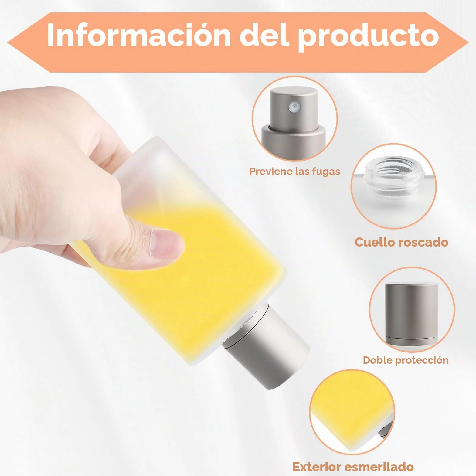 Atomizador Perfume Recargable 100ml 2 Piezas, Pulverizador Cristal Portátil con Dispensador y Embudo, para Viajes Cosmética (Oro+Plata)