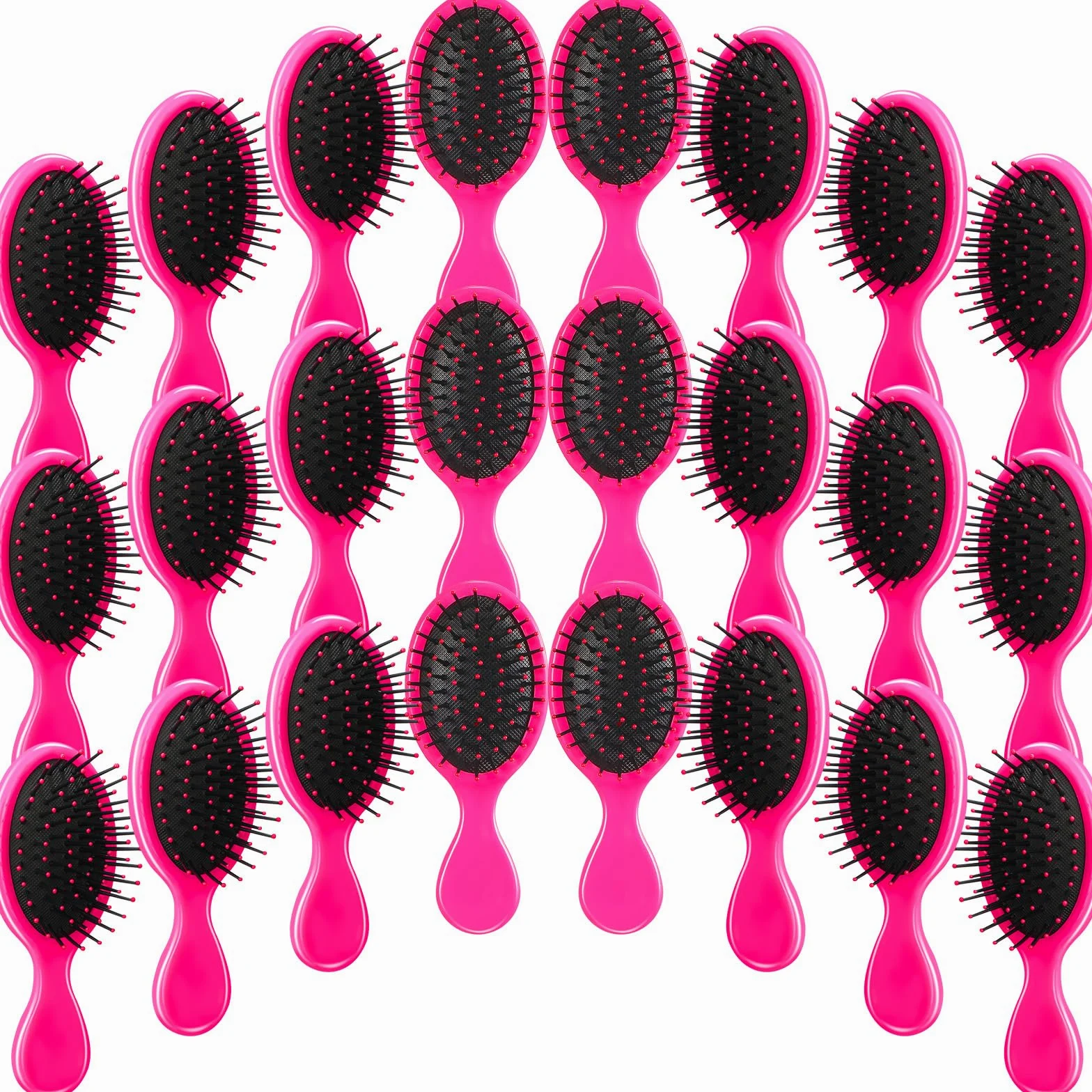24 mini cepillos para el pelo para niños y niñas, cepillo para el cabello húmedo de viaje, mini cepillo para desenredar el cabello de cerdas suaves para la mayoría de tipos de cabello, alisado con