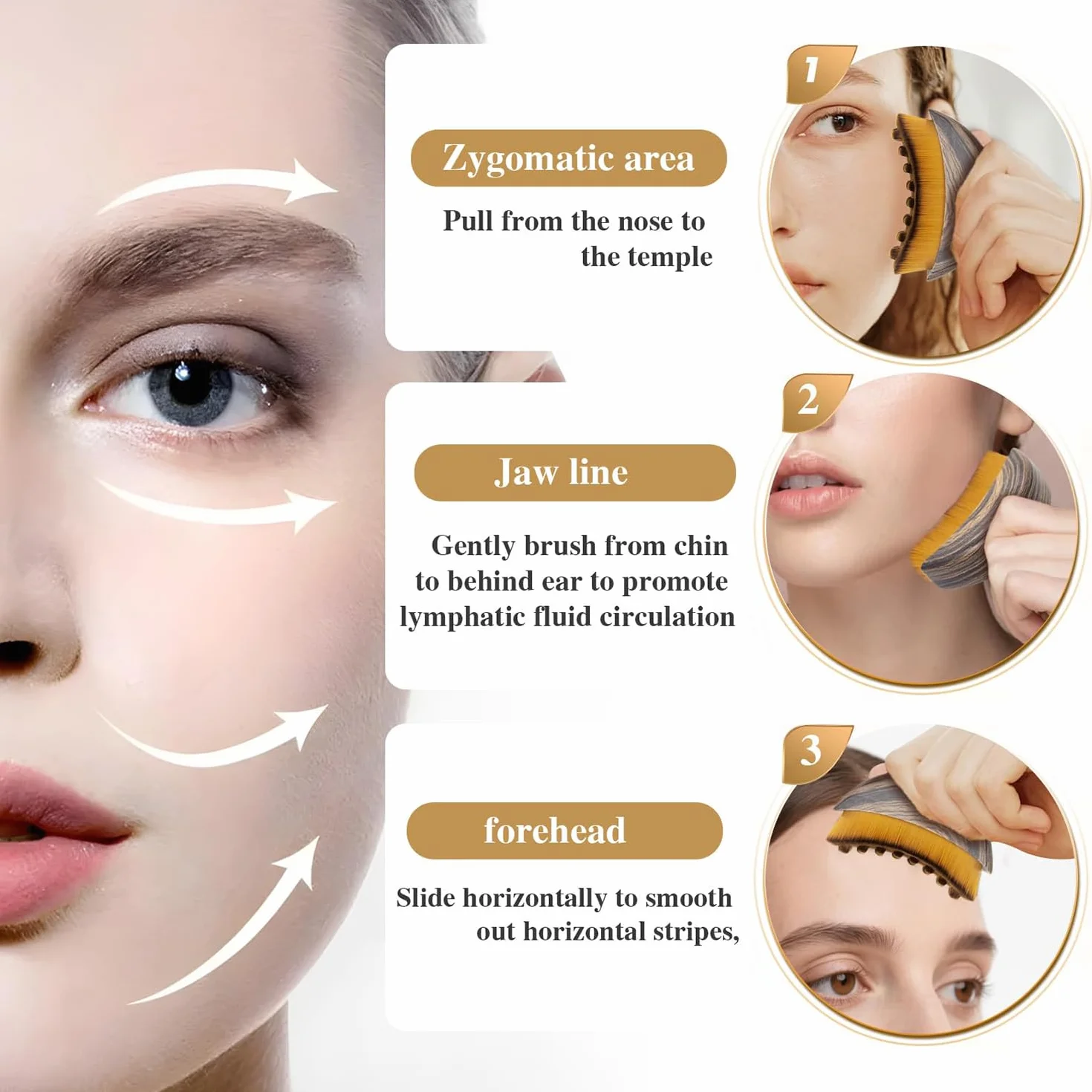 Cepillo Facial de Drenaje Linfático con Diseño Ergonómico para Reducir Hinchazón