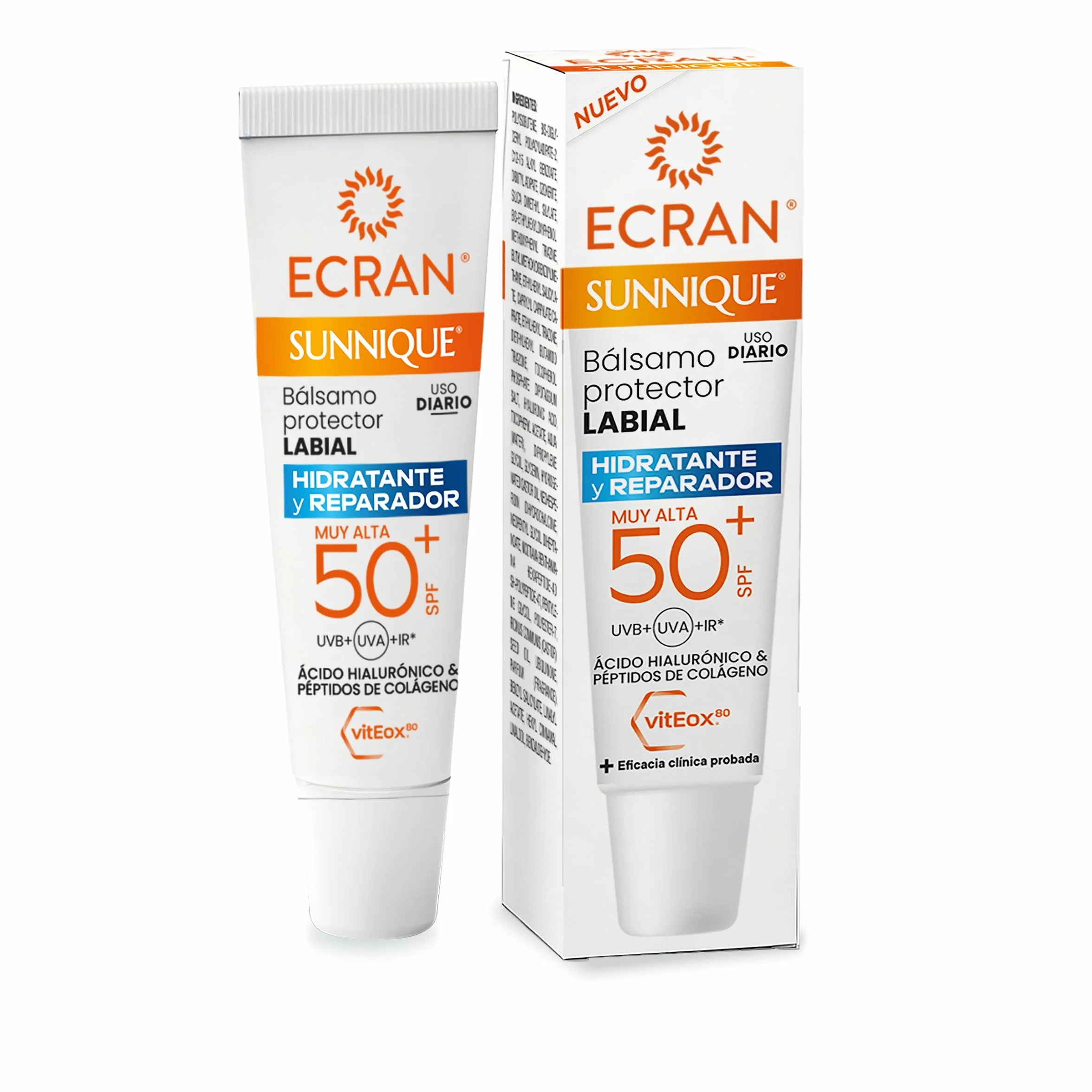 Sunnique Bálsamo Protector Labial SPF 50+ Ácido Hialurónico Péptidos Colágeno 10 ml