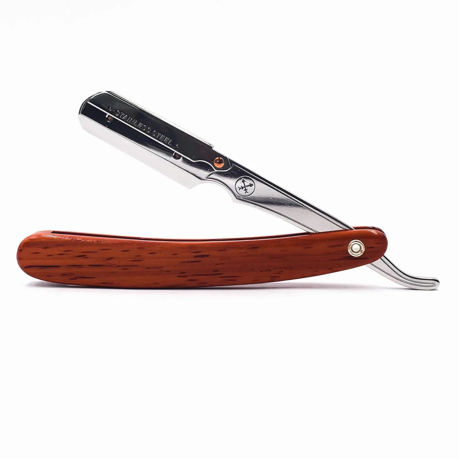 Parker Safety Razor Parker Rosewod mango de madera profesional peluquero maquinilla de afeitar recta y 5 hojas - Nuevo 2019 Palo de rosa