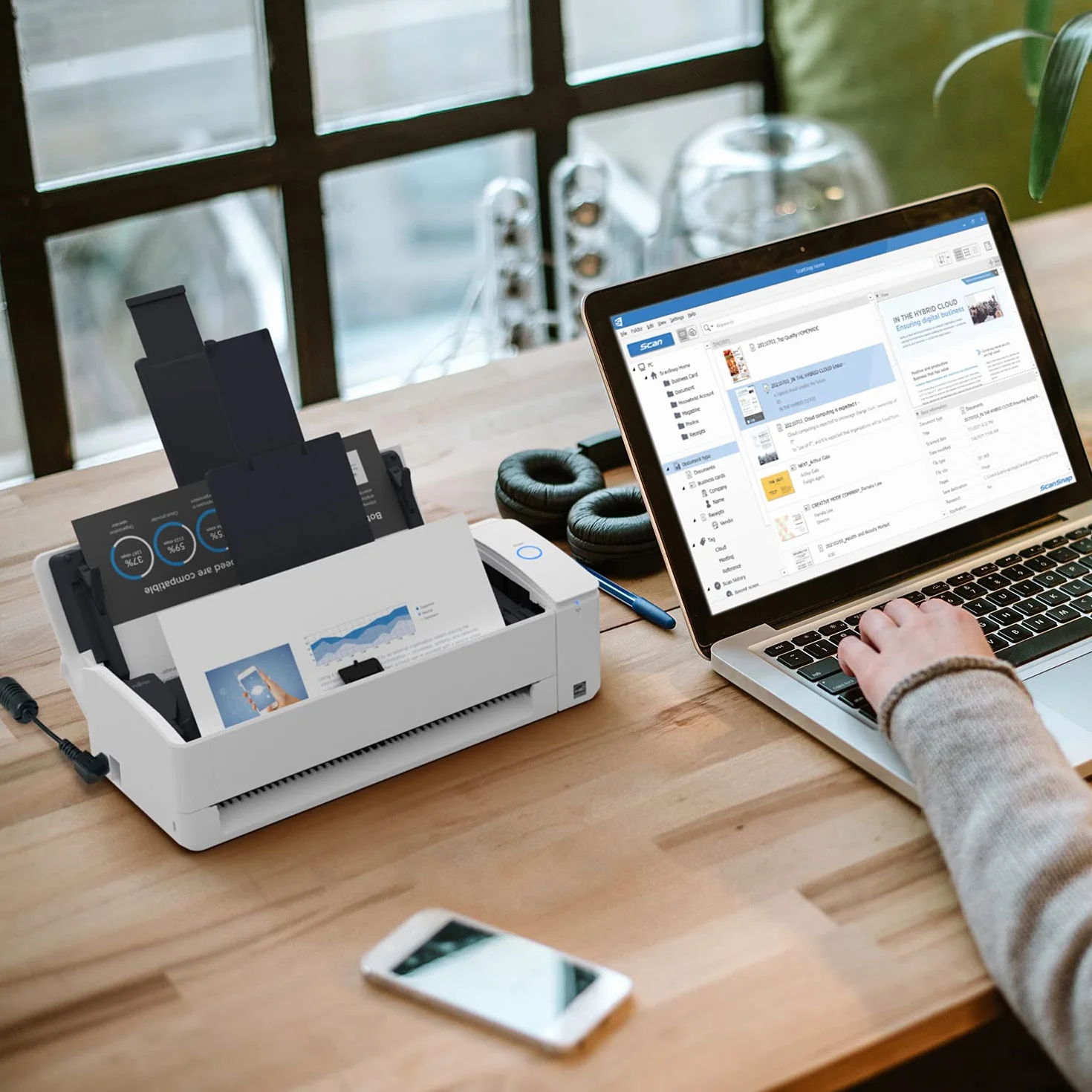Escáner automático de Documentos ScanSnap iX1300 Blanco Dúplex USB 3.2 WiFi