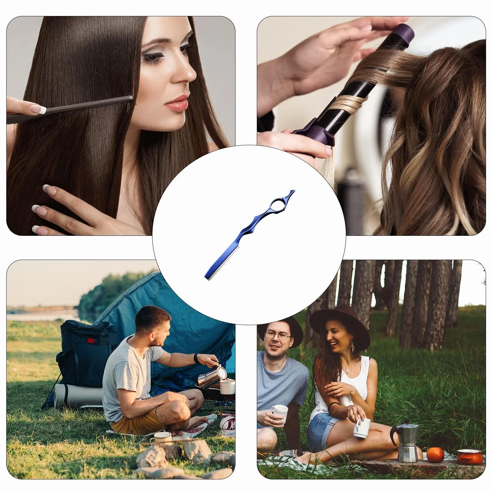 Máquina de afeitar ergonómica con mango de aleación para el cabello, maquinilla de corte de pelo antideslizante