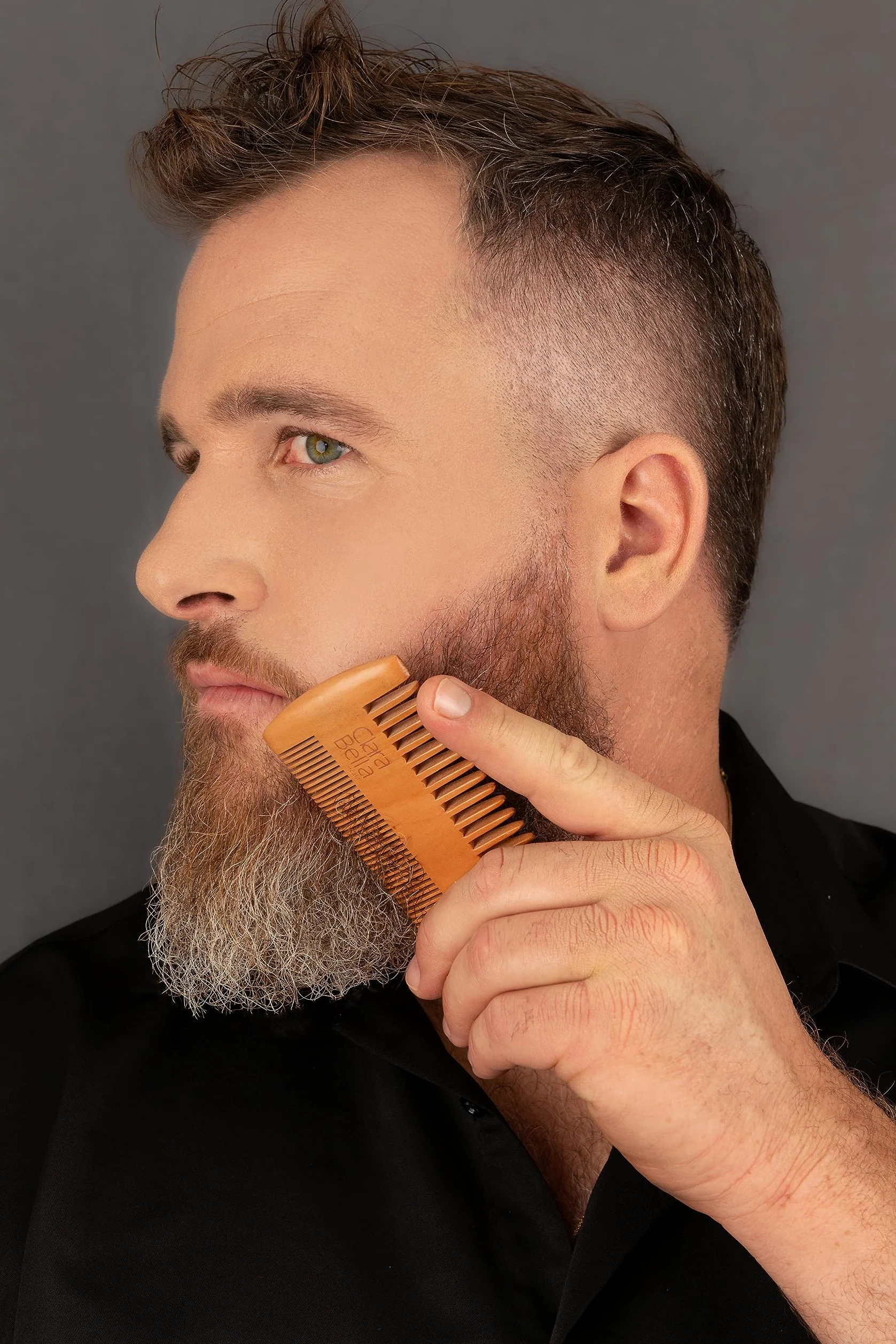 Juego de cepillos de madera para barba para hombre