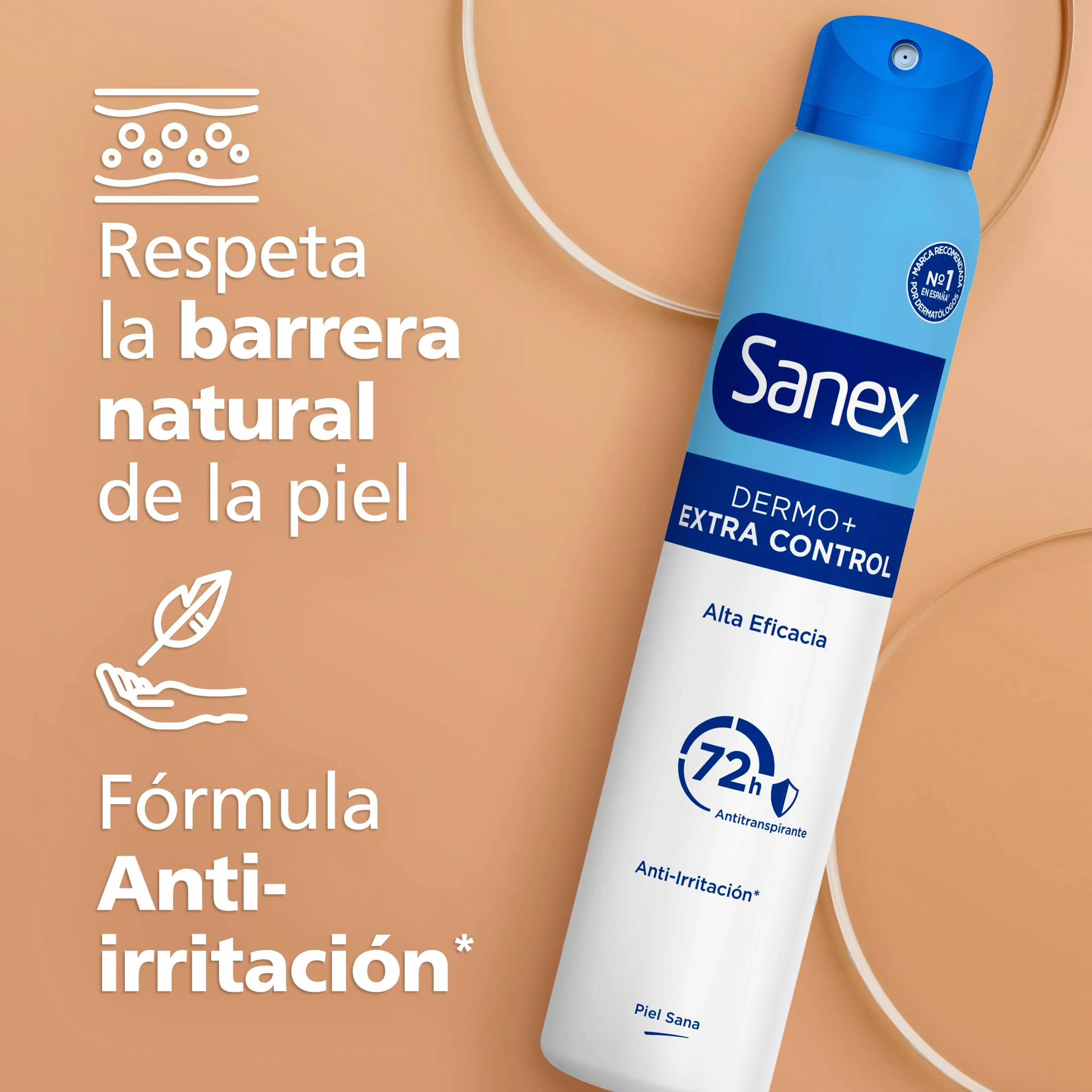 Sanex Dermo Extra Control Desodorante Spray 200 ml Pack 6 Uds con Óxido de Zinc Antibacteriano 72H Protección