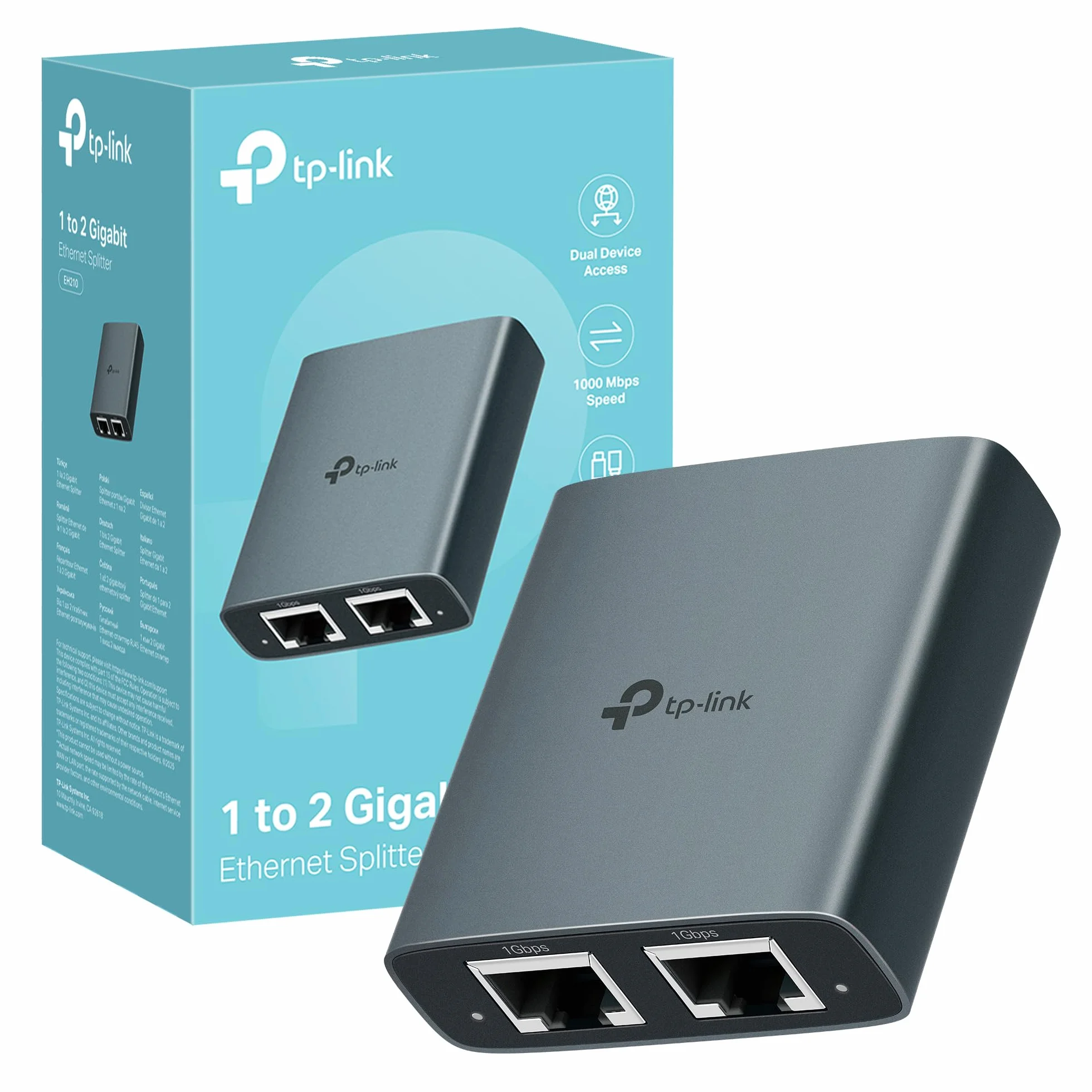 TP-Link EH210 Switch Ethernet Gigabit 1 a 2 Puertos RJ45 Splitter Duplicador 1000 Mbps
