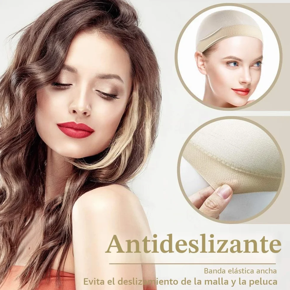 Dreamlover Gorros de Pelucas para Mujer, Casquillos de Nylon, Color Nude 12 Piezas