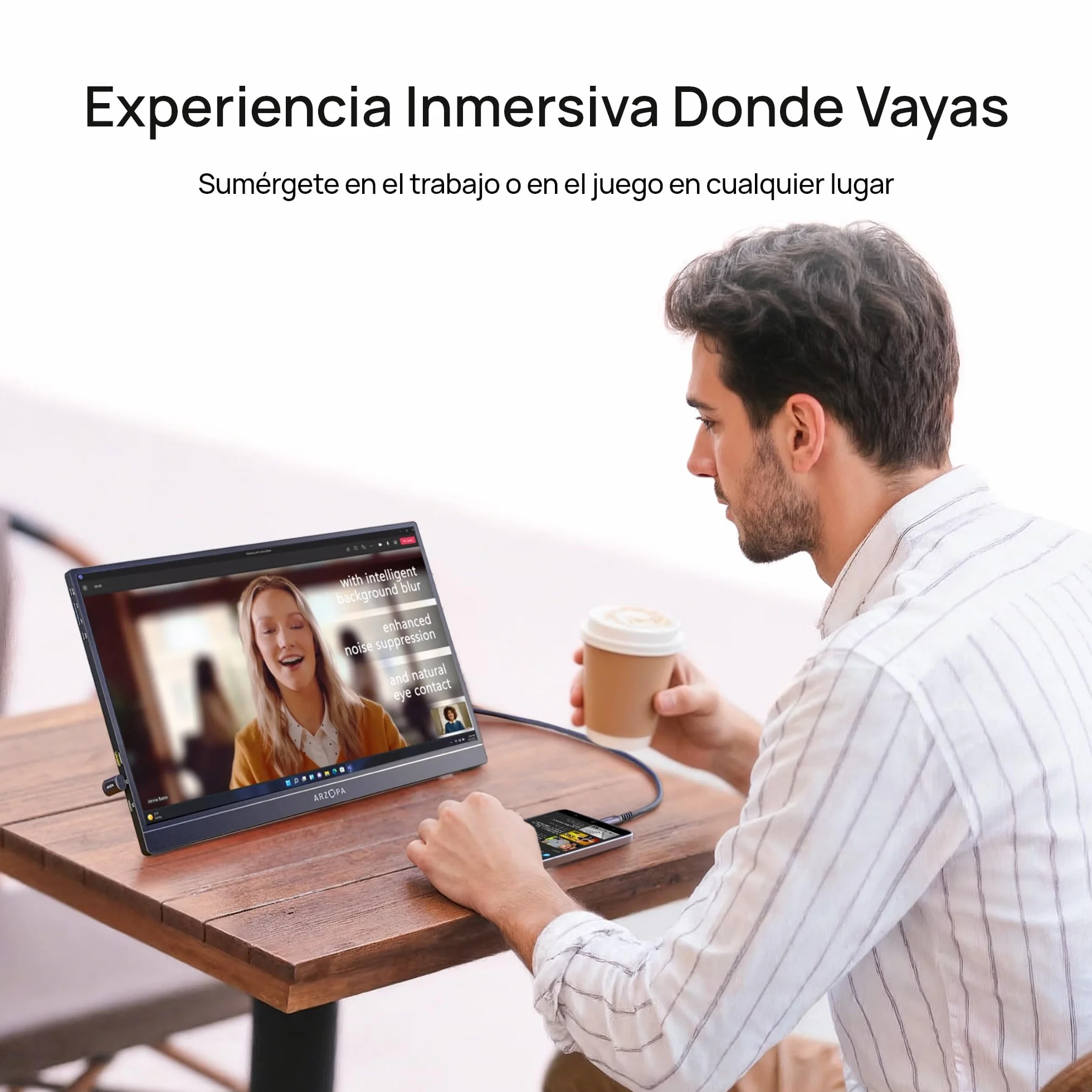 ARZOPA 16.1" Monitor Portátil FHD IPS 100sRGB% HDMI Type-C USB-C Z1C