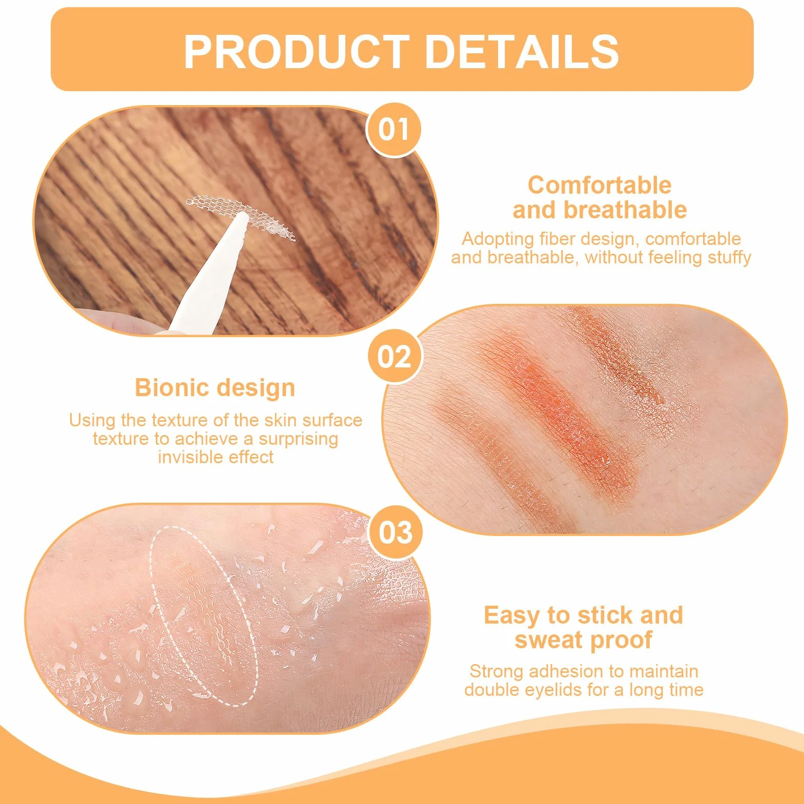 Pegatinas para Párpados Caídos 240 Activación por Agua Lifting Ojos Radiantes Párpados Dobles con Pinzas