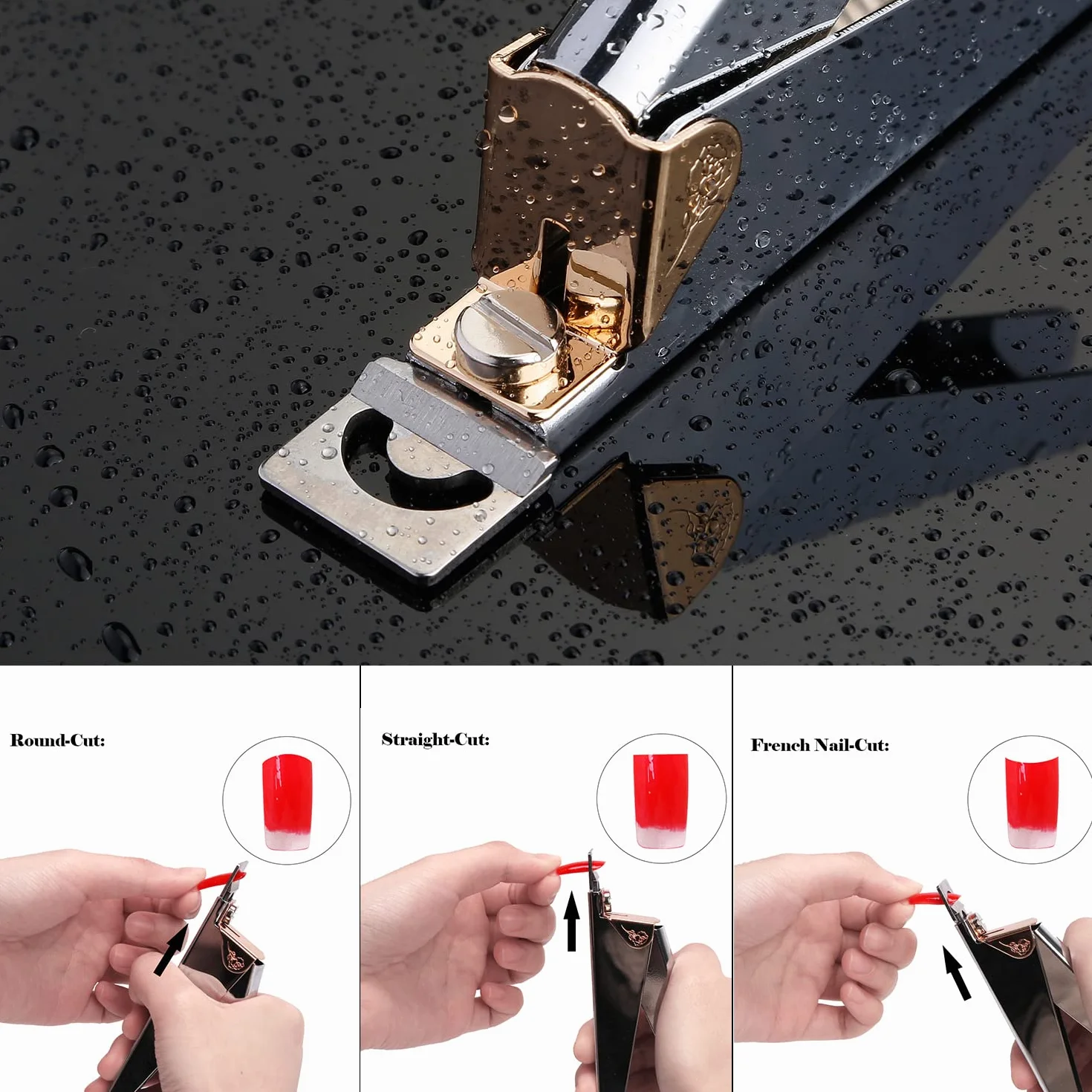 BEZOX Cortador de uñas postizas para manicura y pedicura, uñas acrílicas