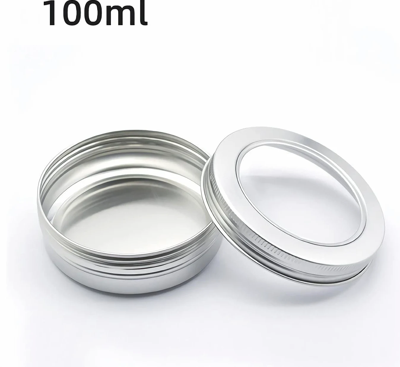 Tarro de plástico para cosméticos, 24 Unidades de 150 ml con Tapas Rosca, Ventana Transparente for Vela, bálsamo Labial cosmético, ungüento(100ml)