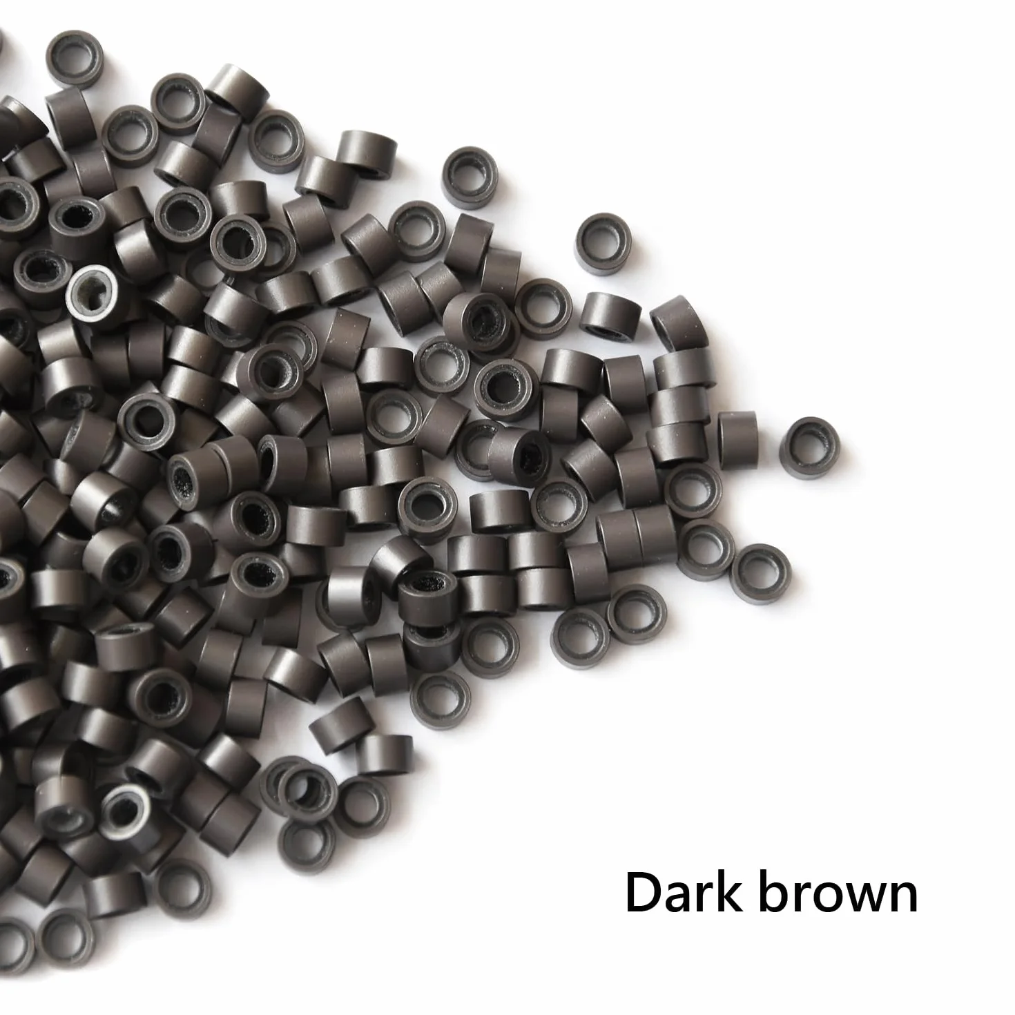 Micro anillas de silicona 5.0X3.0X3.0mm micro rings para extensiones de cabello marrón oscuro 500 piezas